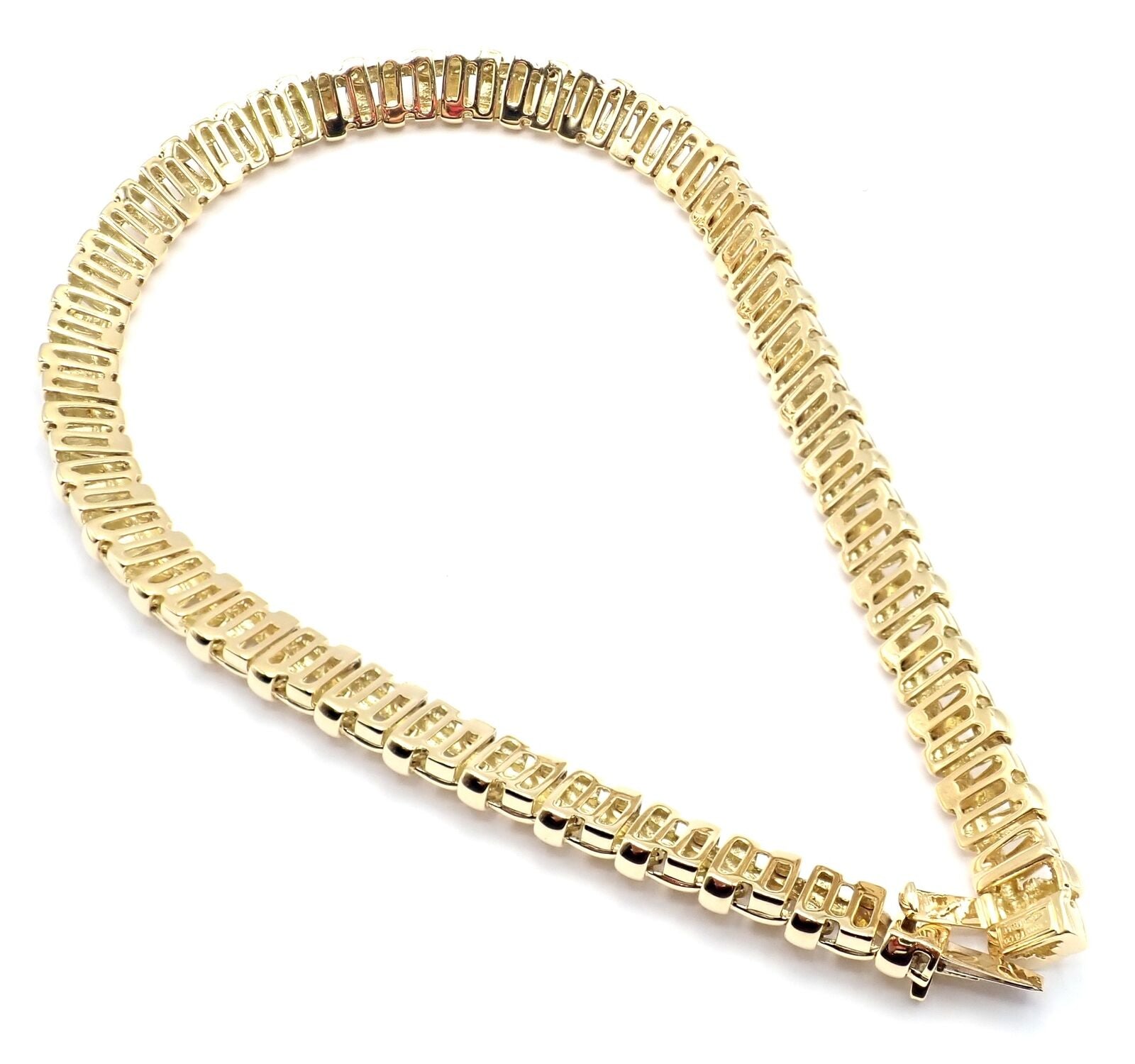Authentic! Tiffany & Co Vannerie 18k Yellow Gold Basket Weave Necklace 2002 | Fortrove