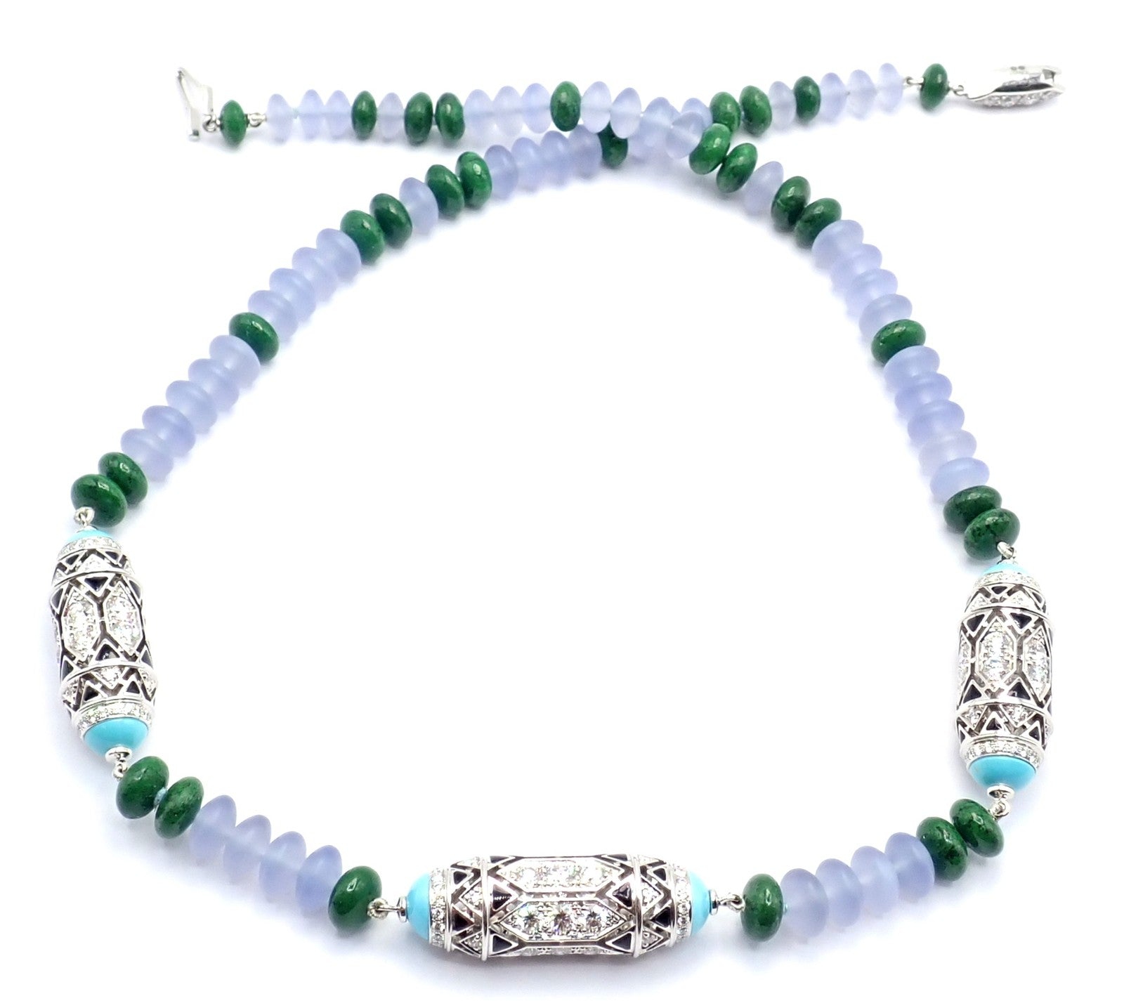 Authentic! Cartier 18k White Gold High Jewelry Géometrie & Contrastes Necklace | Fortrove