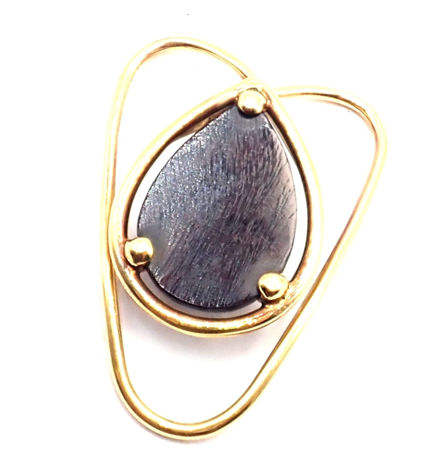 Vintage! Authentic Van Cleef & Arpels 18k Yellow Gold LetterWood Money Clip | Fortrove