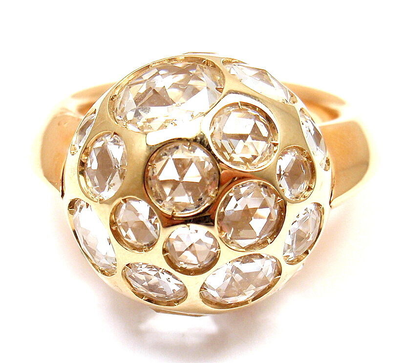 NEW! AUTHENTIC POMELLATO HAREM 18K YELLOW GOLD ROCK CRYSTAL RING sz 5 | Fortrove