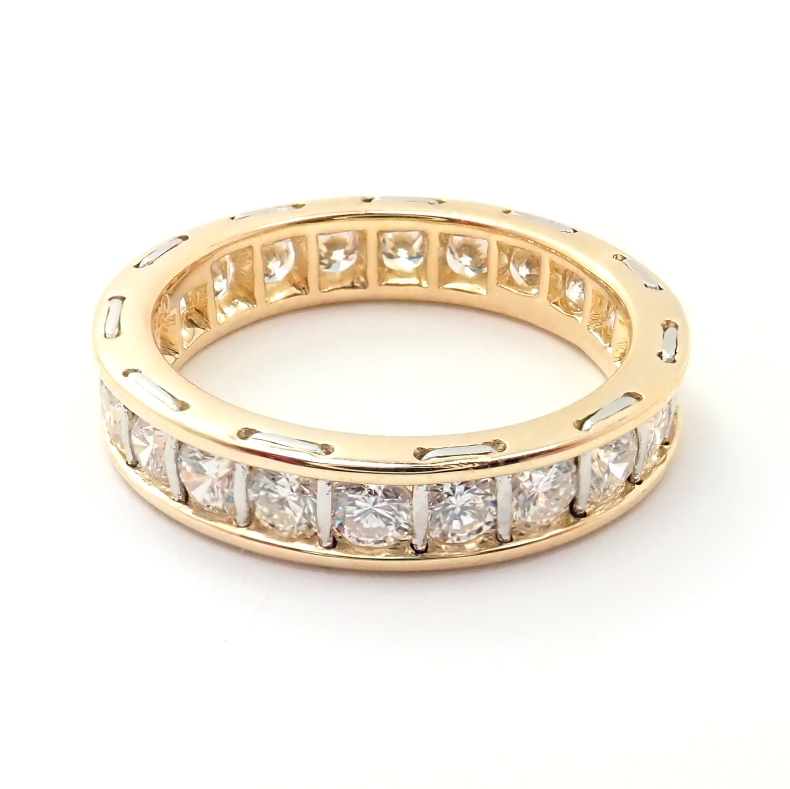 Authentic Vintage Cartier Stitches 18k Gold Diamond Eternity Band Ring Size 5 | Fortrove