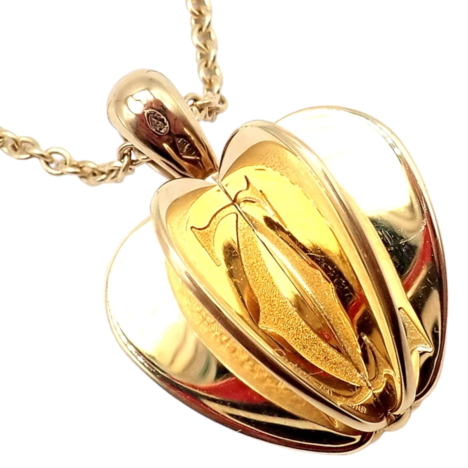 Cartier Jewelry & Watches:Fine Jewelry:Necklaces & Pendants Rare! Cartier 18k Yellow Gold Double C 3D Apple Pendant Chain Necklace