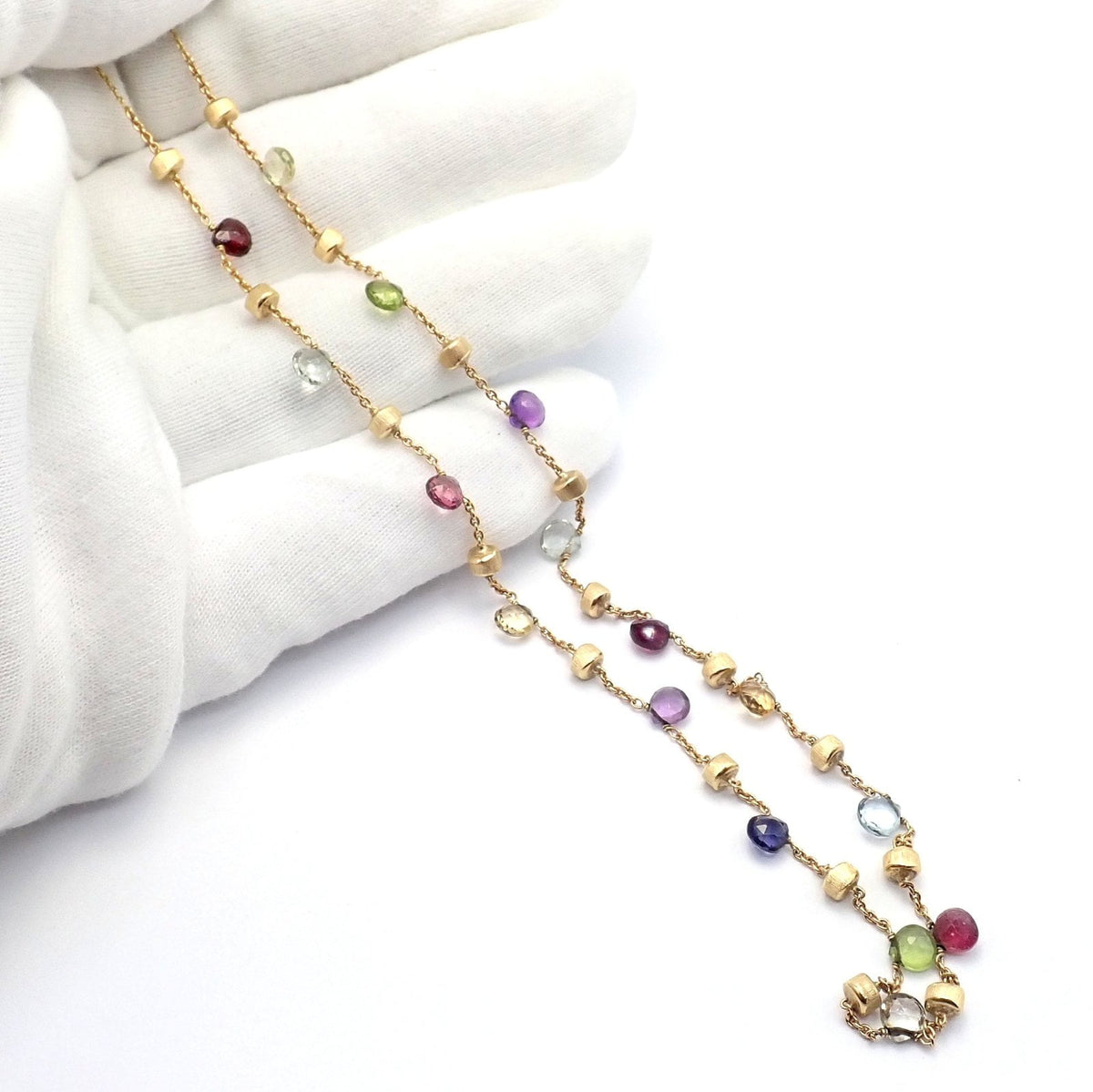 Marco Bicego Jewelry & Watches:Fine Jewelry:Necklaces & Pendants Authentic! Marco Bicego 18k Yellow Gold Multicolor Stones Paradise Necklace