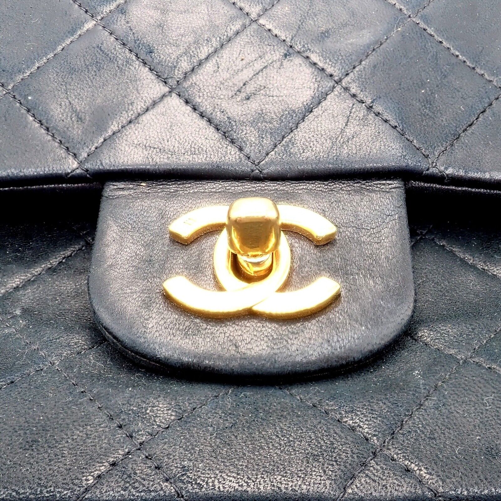 CHANEL Clothing, Shoes & Accessories:Women:Women's Bags & Handbags 1991 Chanel M Black Quilted Lambskin Double Flap Rare Red Interior Handbag Purse
