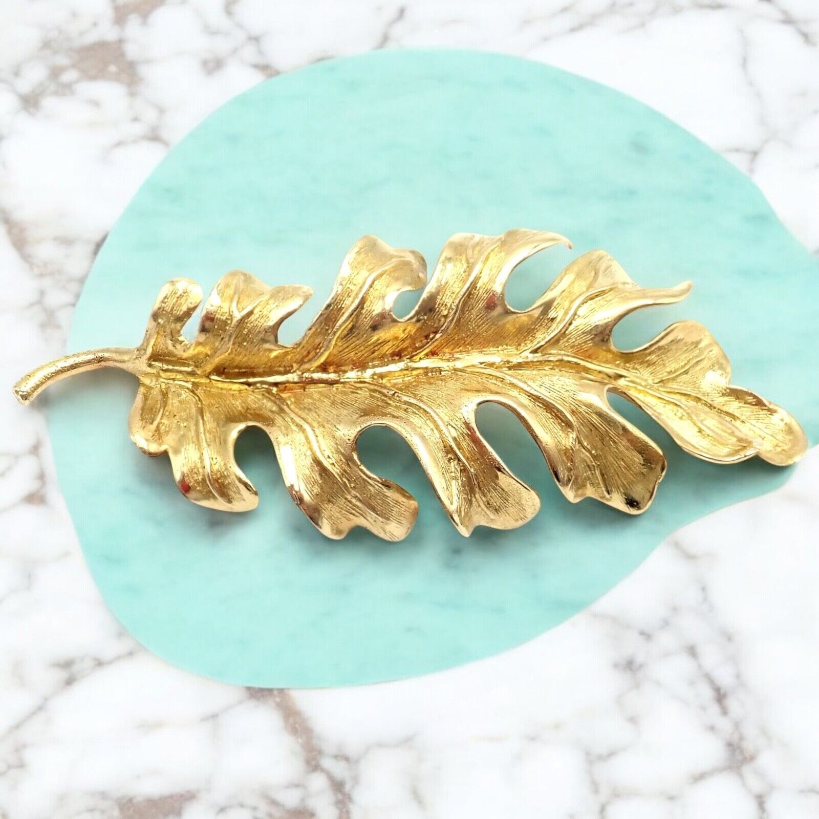 Vintage! Tiffany & Co. 18k Yellow Gold Leaf Pin Brooch | Fortrove