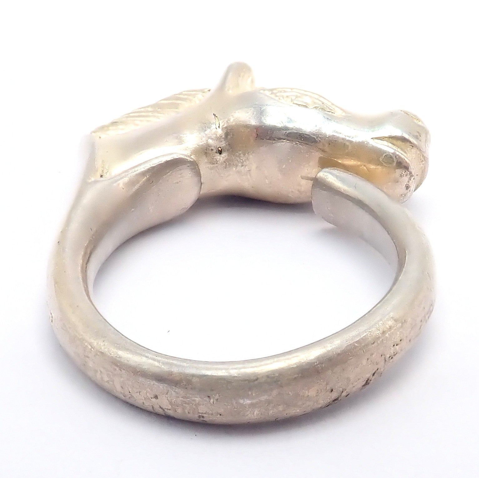 Authentic! Hermes Silver Horse Cheval Band Ring | Fortrove