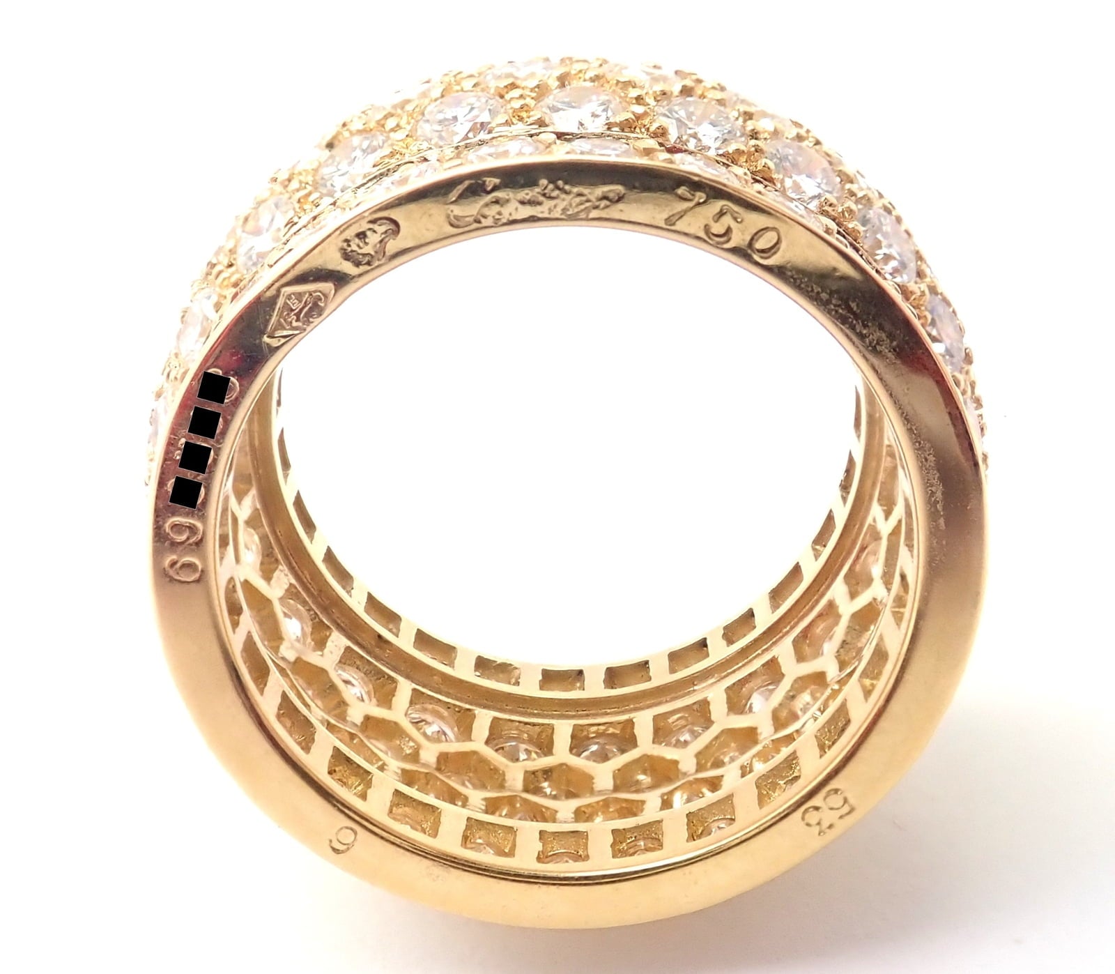 Cartier Jewelry & Watches:Fine Jewelry:Rings Authentic! Cartier Nigeria 18k Yellow Gold Diamond Wide Band Ring Size 53