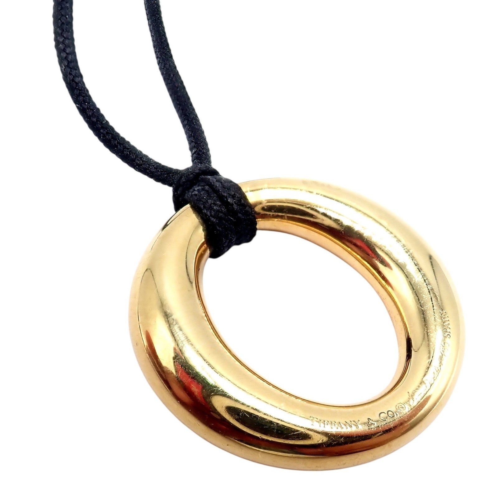 Authentic! Tiffany & Co 18k Yellow Gold Peretti 25mm Diamond Sevillana Necklace | Fortrove