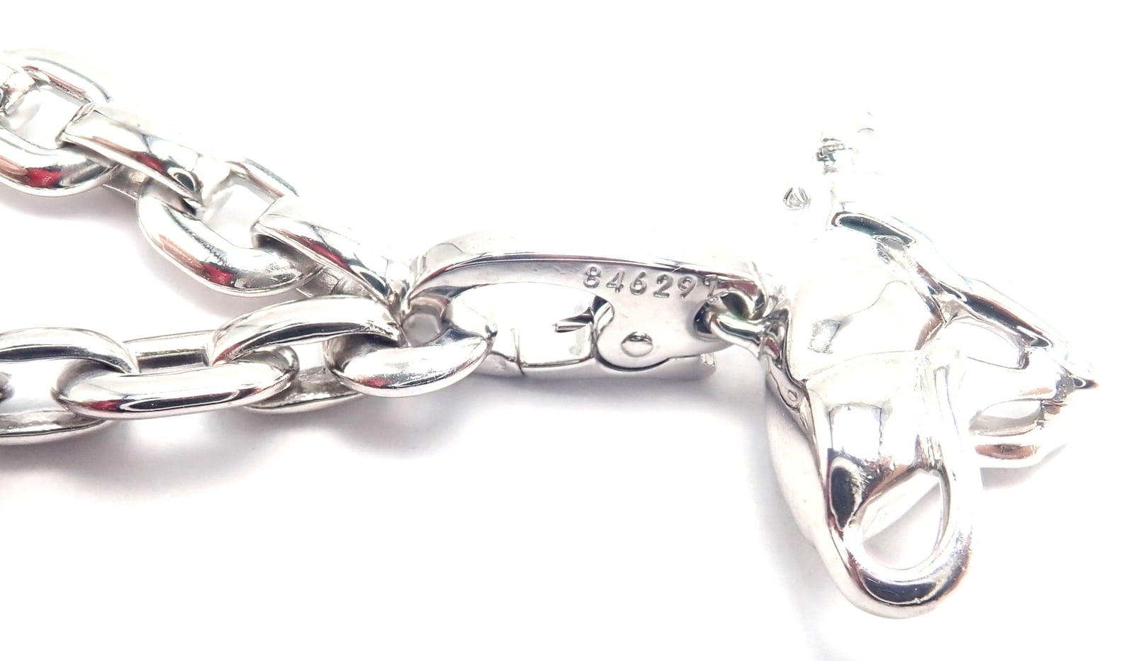 Cartier Jewelry & Watches:Fine Jewelry:Bracelets & Charms Authentic Cartier 18k White Gold 4 Charm Panther Airplane Love Box Link Bracelet