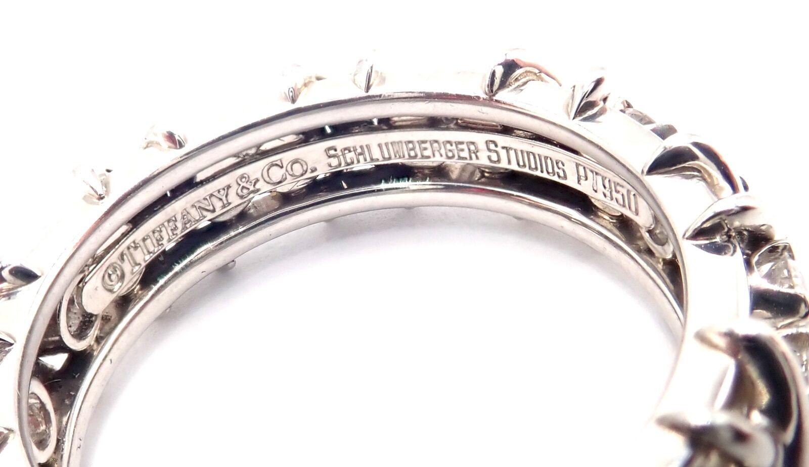 Tiffany & Co Jean Schlumberger Platinum 16 Stone Diamond Band Ring Size 8.25 | Fortrove