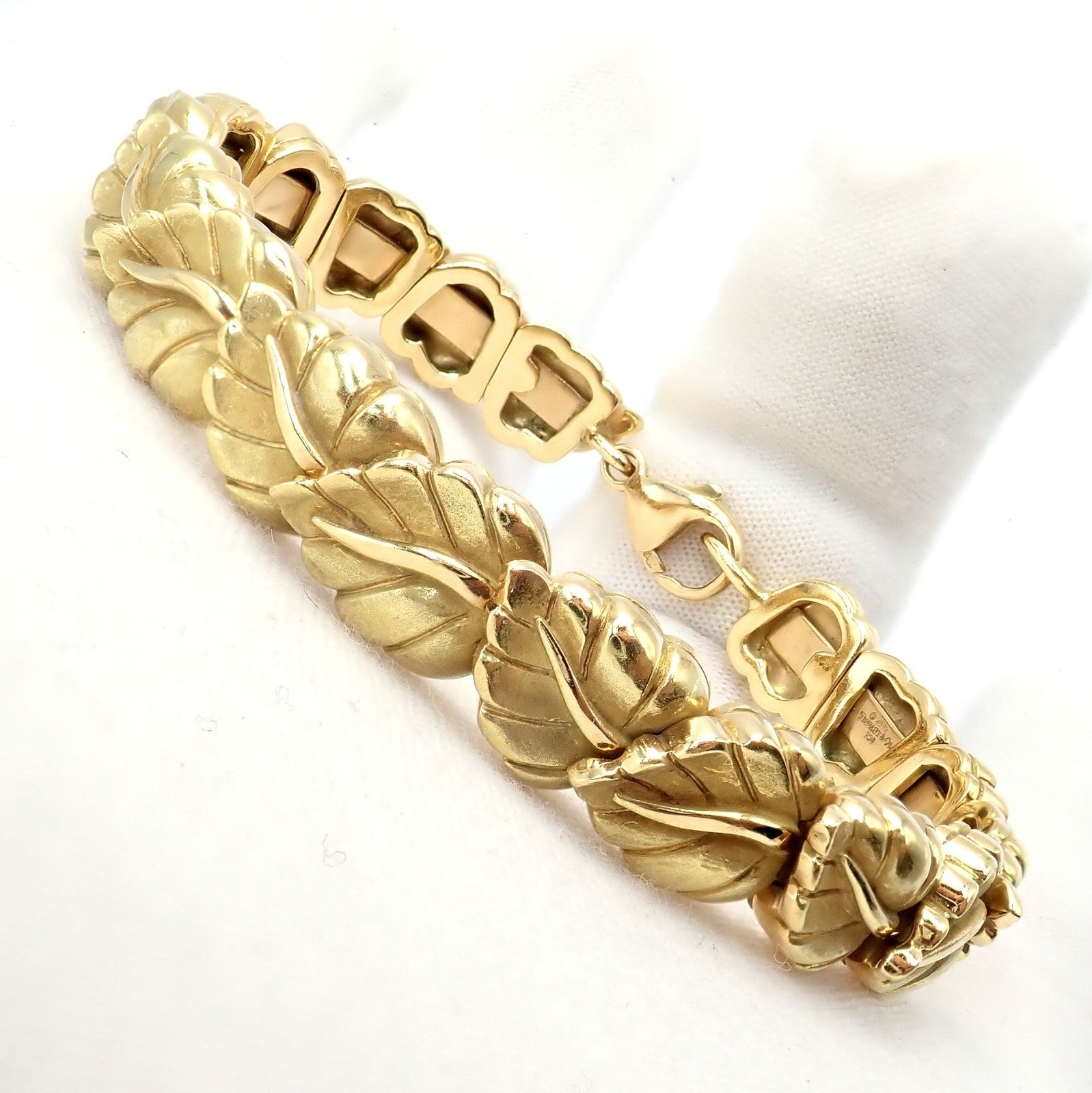 Vintage! Authentic Tiffany & Co Leaf 18k Yellow Gold Link Bracelet 2002 | Fortrove