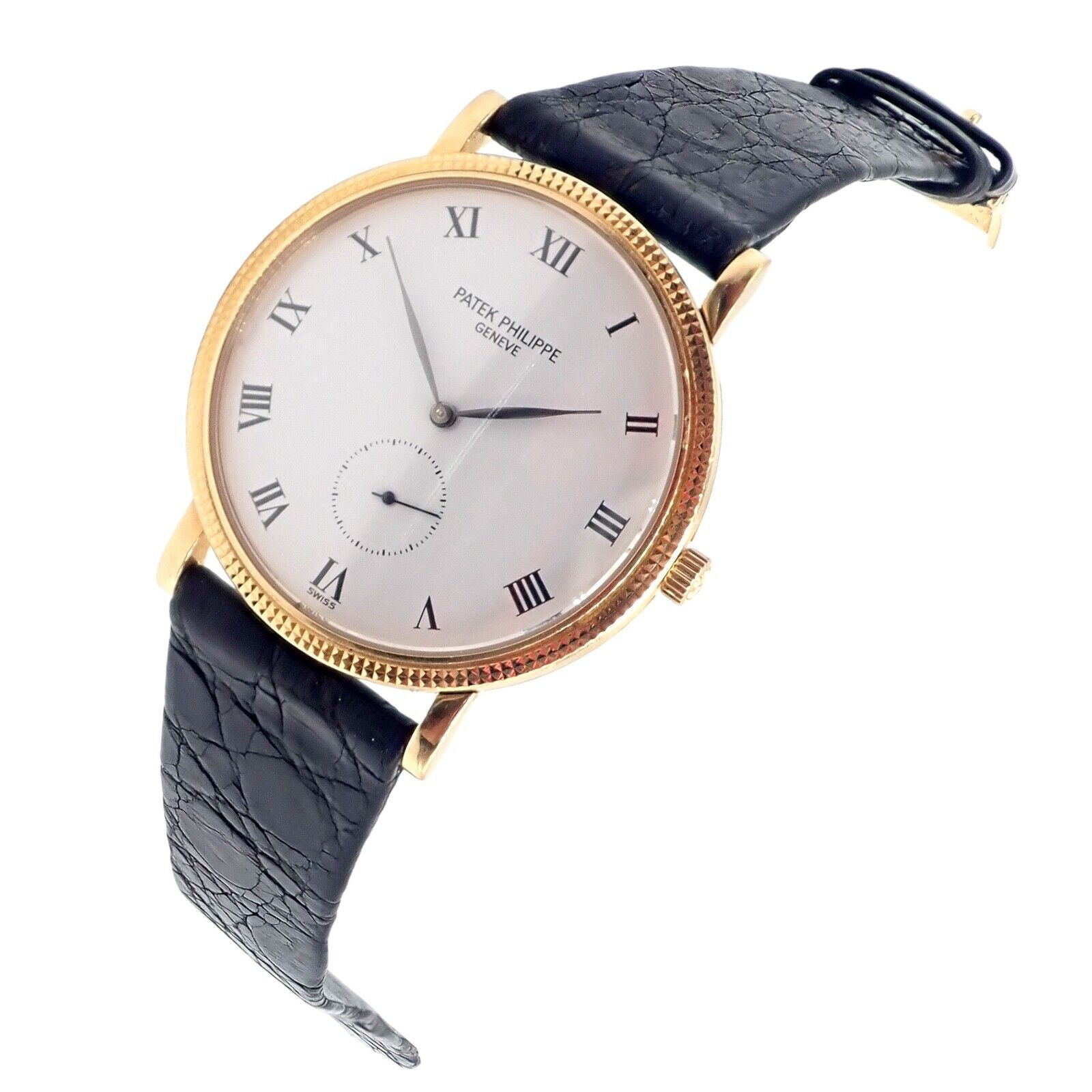 Patek Philippe 18k Yellow Gold Calatrava Manual Wind Roman Dial Watch | Fortrove
