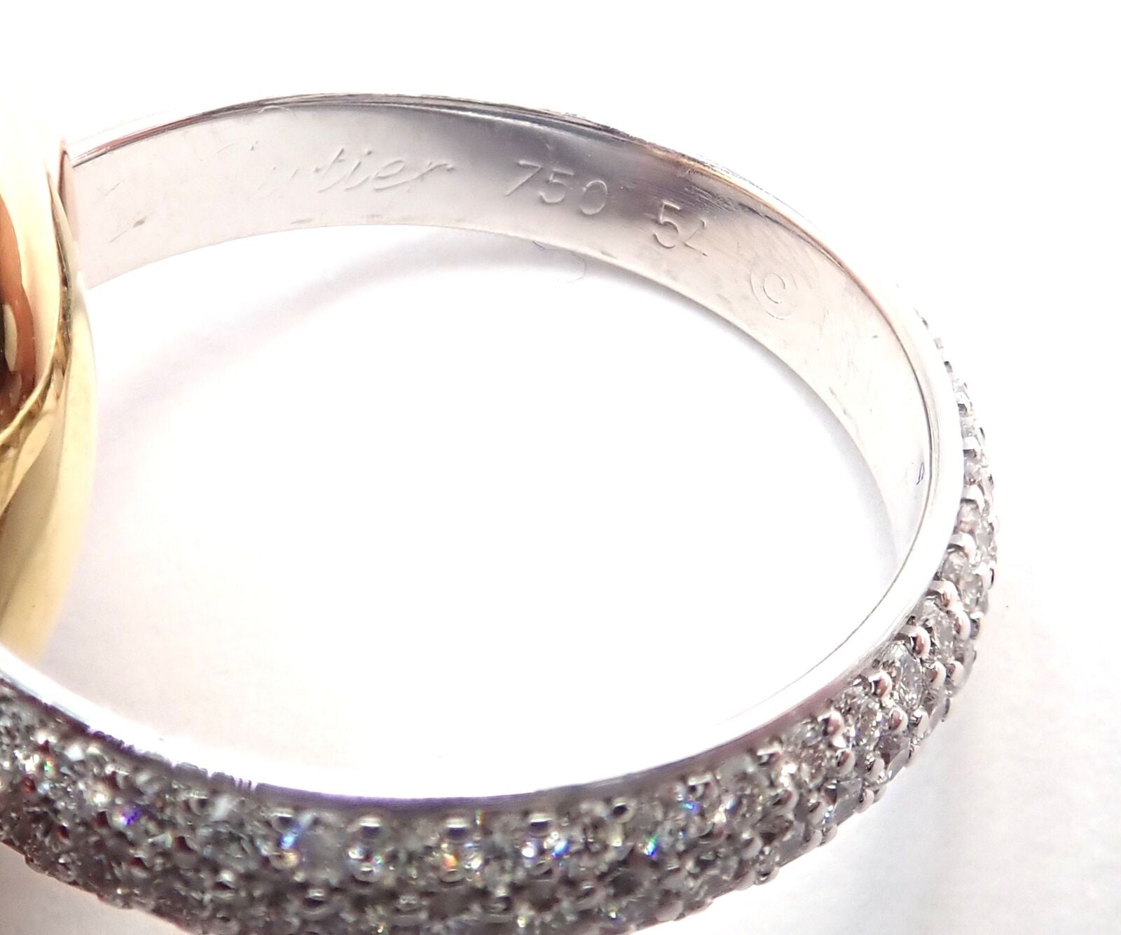 Cartier Trinity Classic Diamond 18k White Yellow Rose Gold Band Ring 6.75 Paper | Fortrove