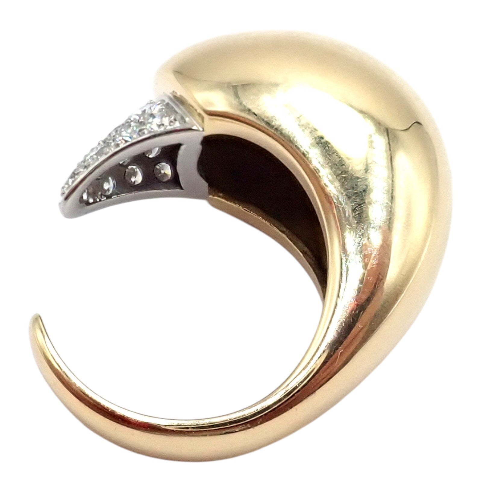 Authentic! Tiffany & Co. Elsa Peretti 18k Yellow Gold Diamond Bird Ring | Fortrove