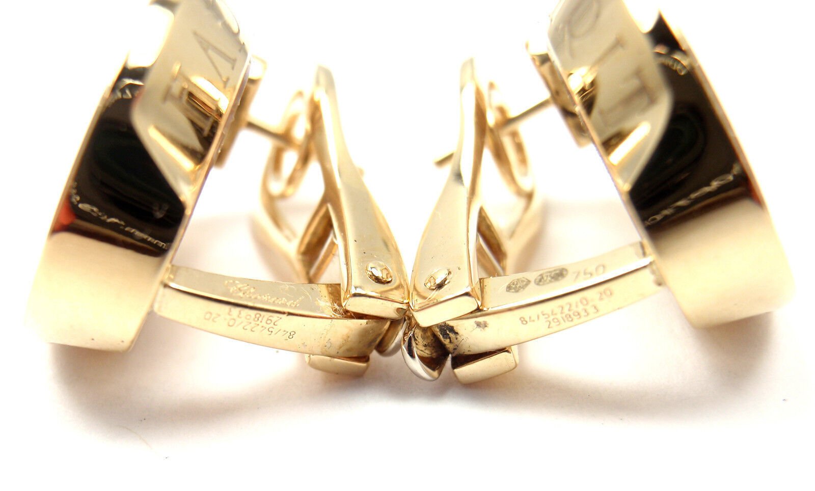 Authentic! Chopard 18k Yellow Gold Happy Spirit Diamond Earrings | Fortrove