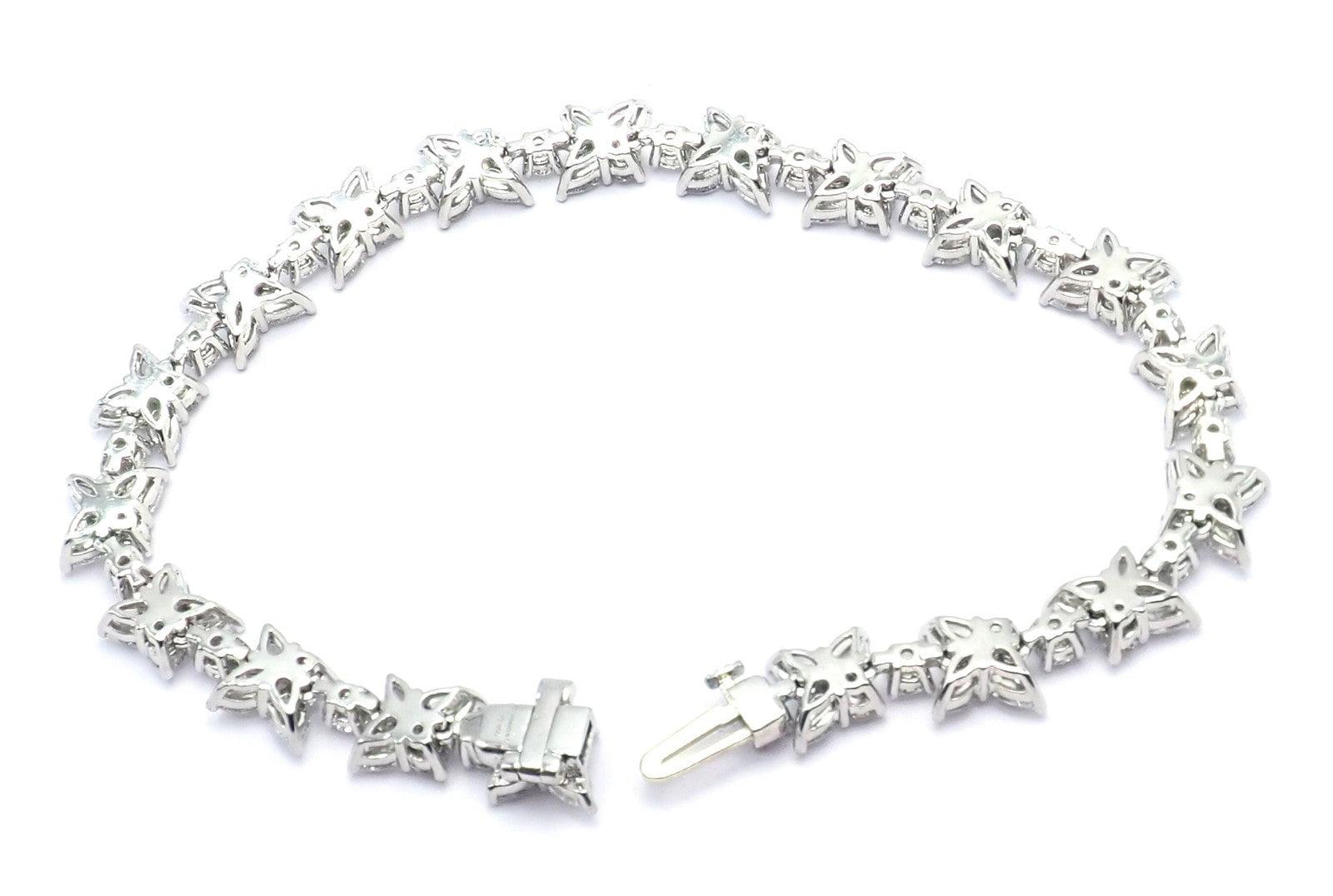Authentic! Tiffany & Co Victoria Platinum Diamond Mixed Cluster Bracelet | Fortrove