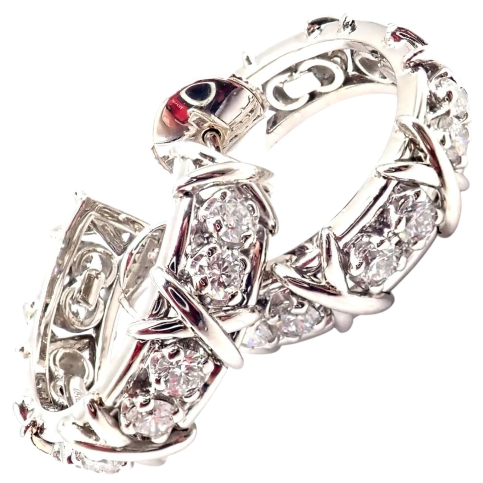 Jean Schlumberger for Tiffany & Co. Jewelry & Watches:Fine Jewelry:Earrings Authentic Tiffany & Co Schlumberger Twenty Stones Platinum Diamond Hoop Earrings