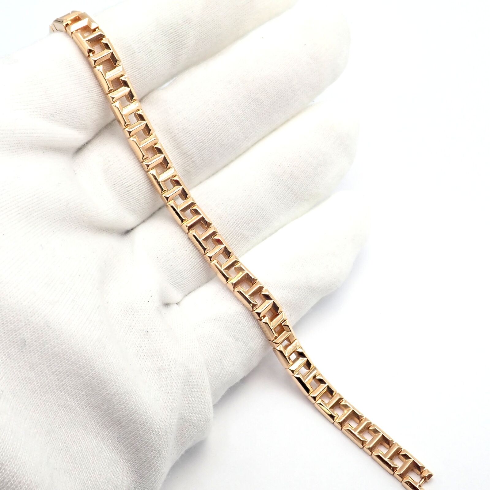 Authentic! Tiffany & Co 18k Rose Gold T Chain Link Bracelet | Fortrove