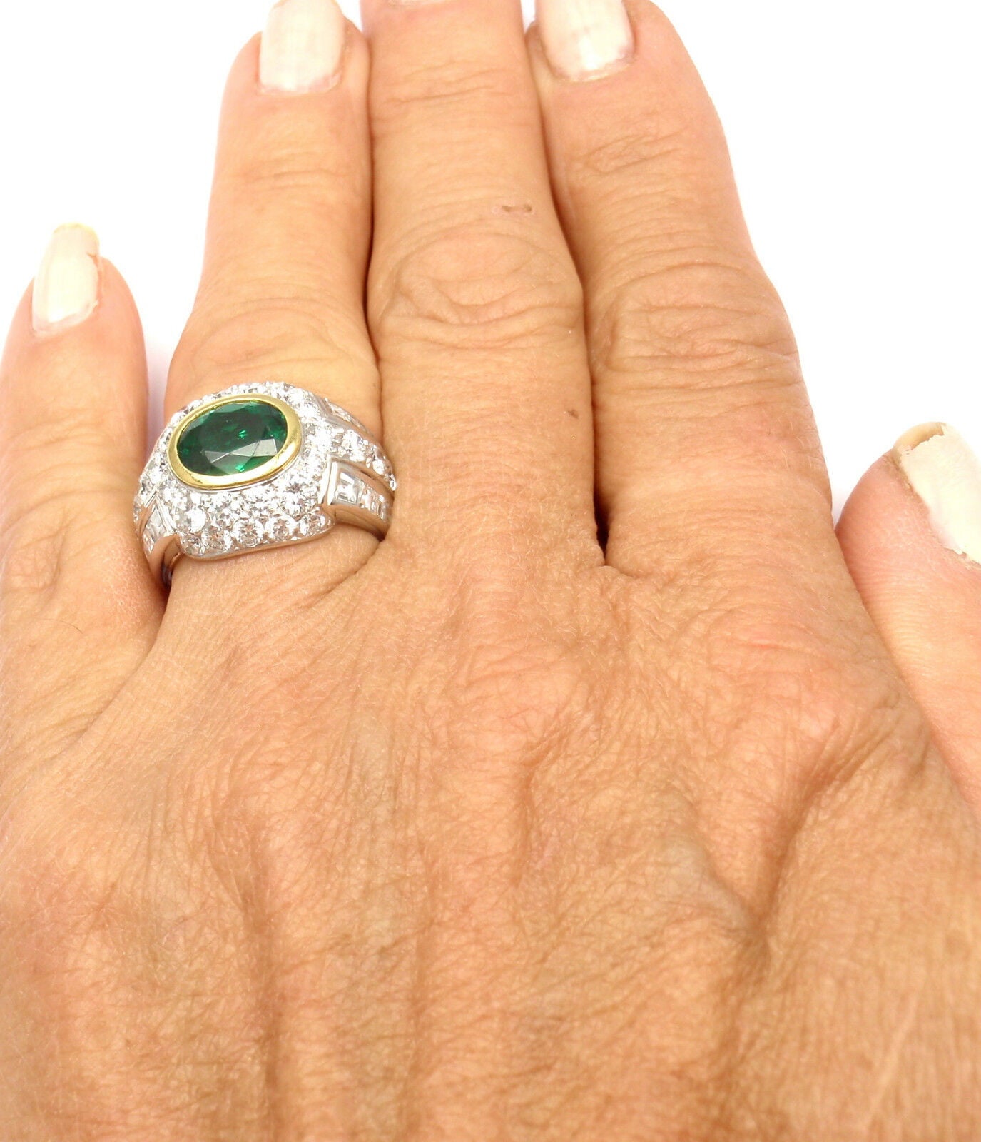 Patek Philippe Jewelry & Watches:Fine Jewelry:Rings Rare! Authentic Patek Philippe Platinum Diamond Emerald Ring Certificate