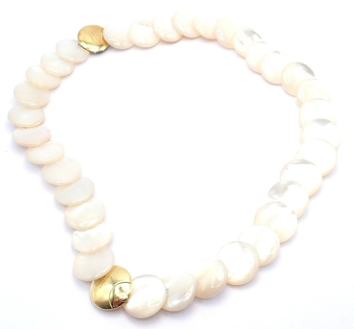 Tiffany & Co. Jewelry & Watches:Fine Jewelry:Necklaces & Pendants Tiffany & Co Cummings 18k Yellow Gold Mother Of Pearl Malachite Inlaid Necklace