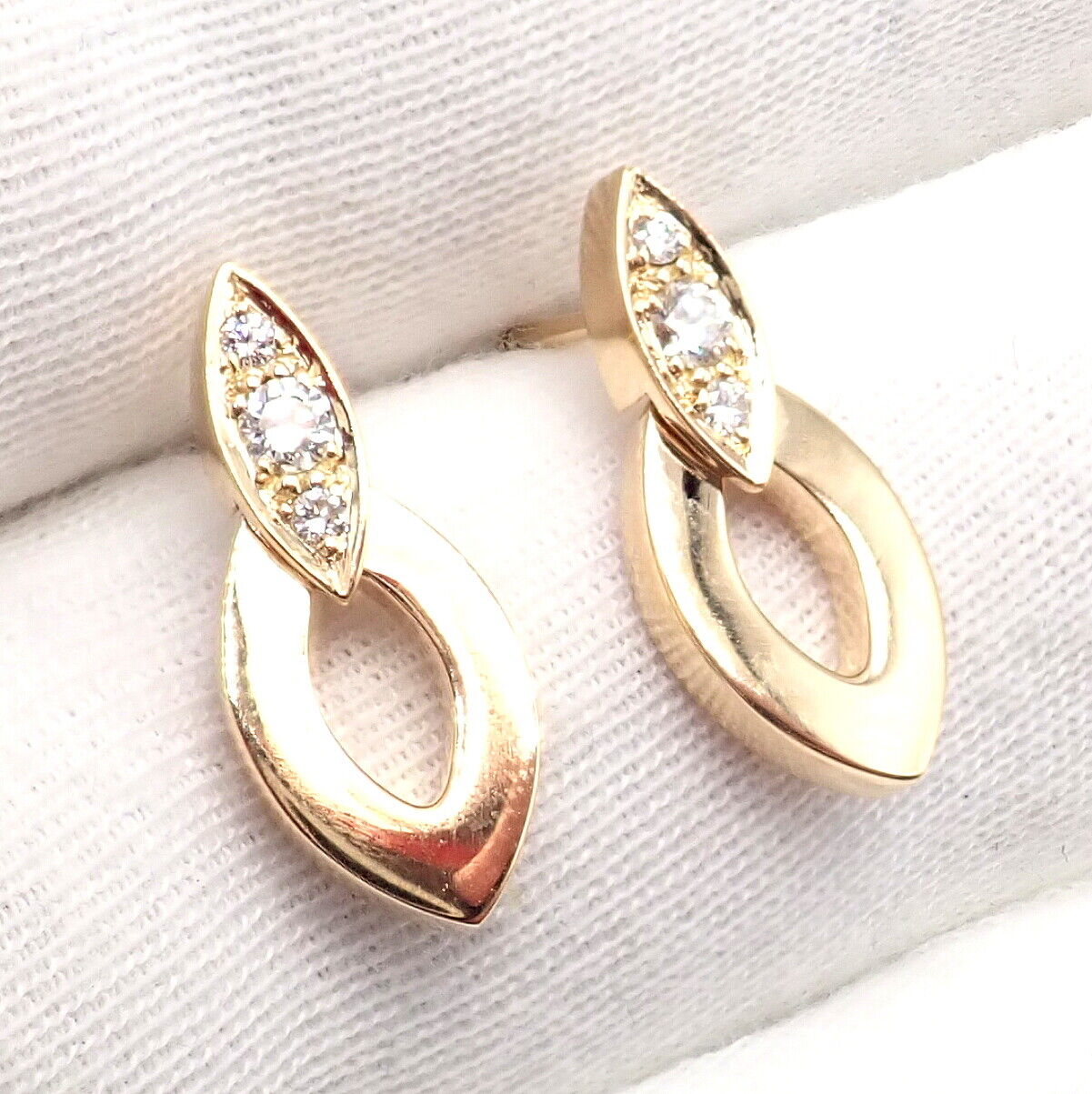 Authentic! Cartier 18K Yellow Gold Diamond Diadea Link Bracelet Earrings Set | Fortrove