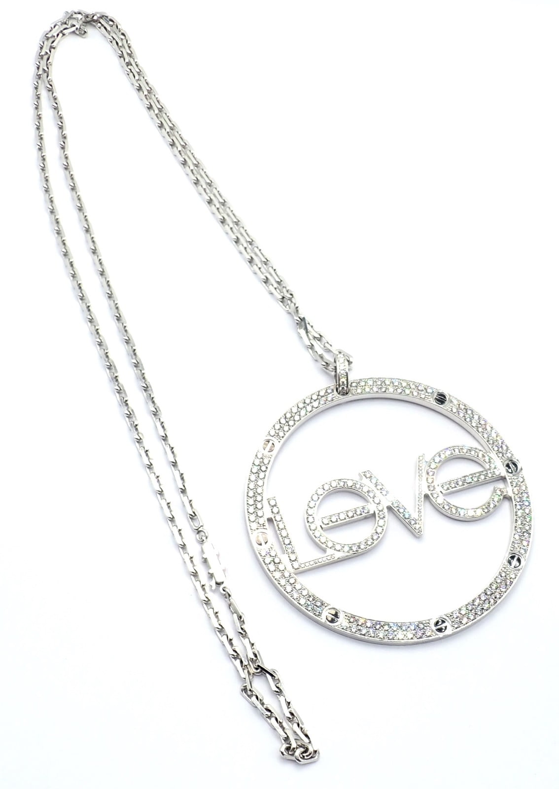 Cartier Jewelry & Watches:Fine Jewelry:Necklaces & Pendants Authentic! Cartier 18k White Gold Diamond Ceramic Large Love Pendant Necklace
