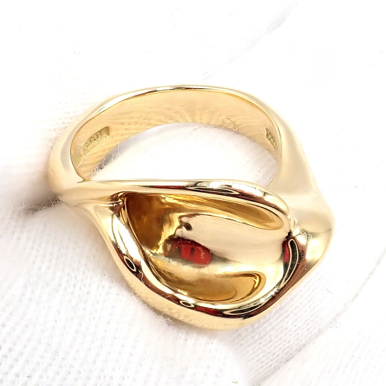 Authentic! Vintage Tiffany & Co. 18k Yellow Gold Peretti Calla Lily Ring Sz 5 | Fortrove