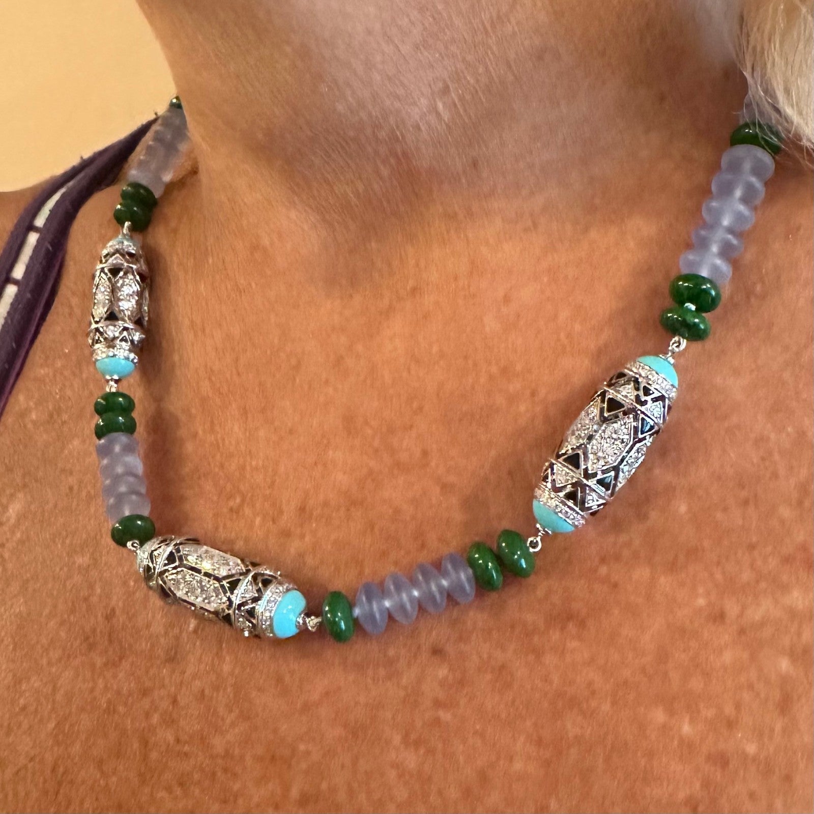 Authentic! Cartier 18k White Gold High Jewelry Géometrie & Contrastes Necklace | Fortrove