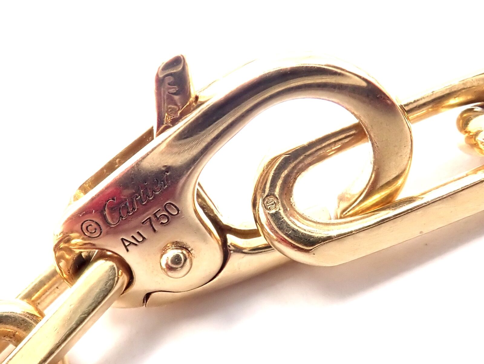 Authentic! Cartier Santos 18k Yellow Gold Link Chain Necklace 22" Cert. | Fortrove