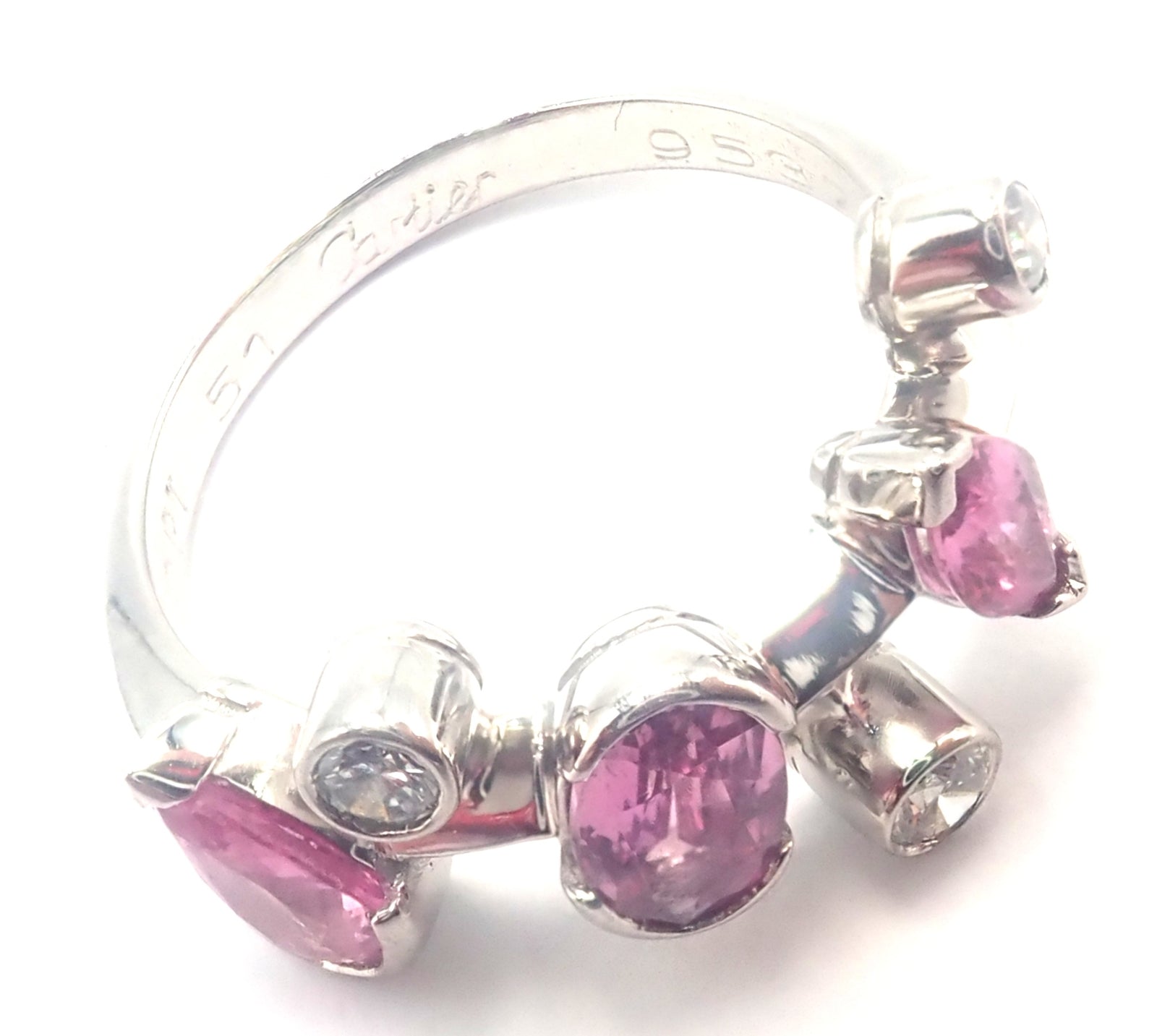 Cartier Jewelry & Watches:Fine Jewelry:Rings Authentic! Cartier Meli Melo Platinum Diamond Pink Sapphire Band Ring Cert.