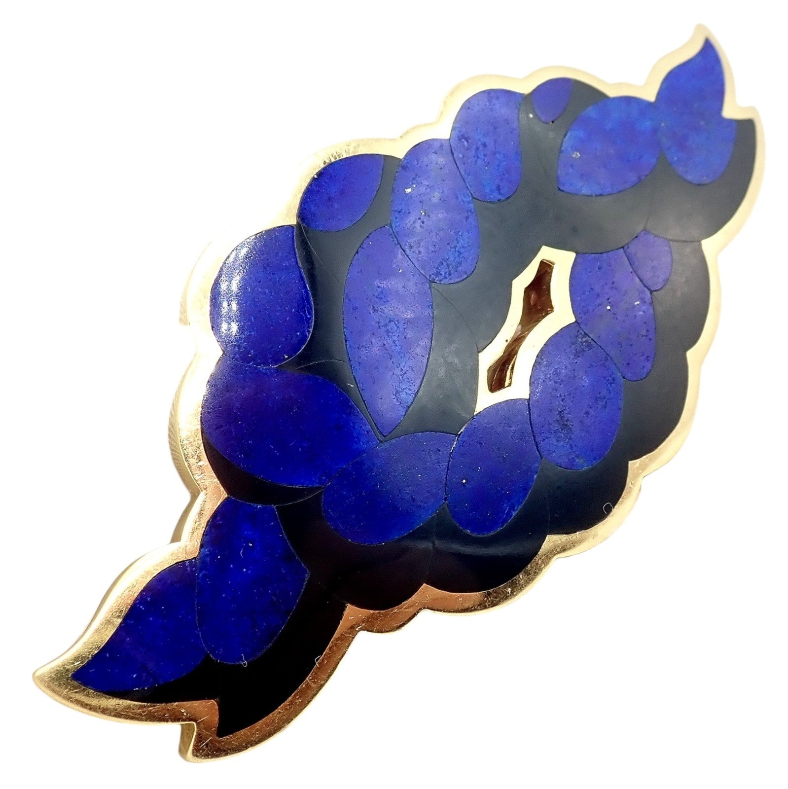 Rare Tiffany & Co. Cummings 18k Yellow Gold Lapis Onyx Nautical Rope Knot Brooch | Fortrove