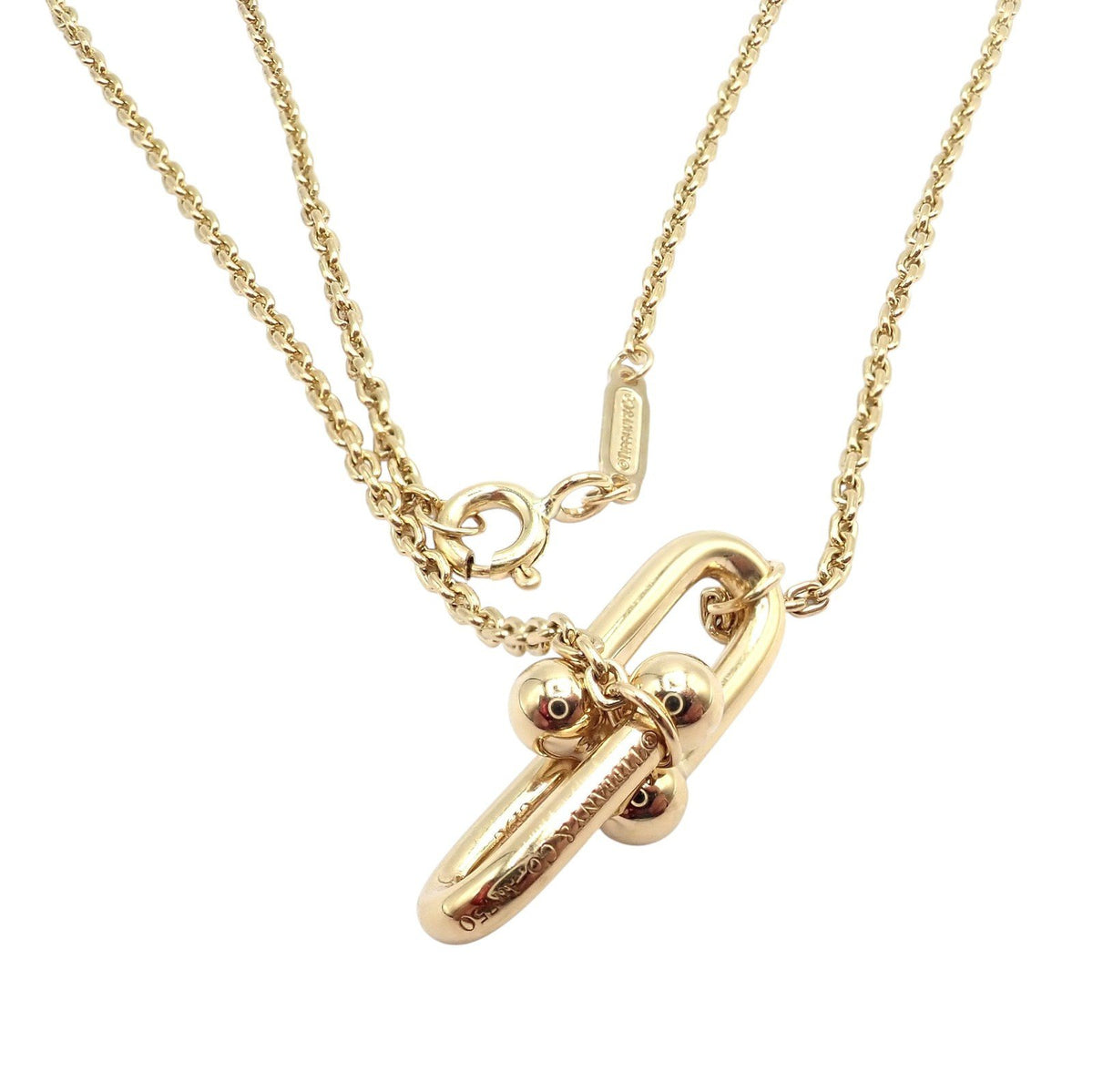 Tiffany & Co. Jewelry & Watches:Fine Jewelry:Necklaces & Pendants Authentic! Tiffany & Co 18k Yellow Gold Hardware Medium Pendant Chain Necklace