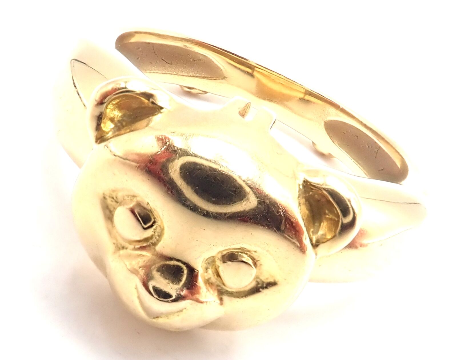 Authentic! Van Cleef & Arpels 18k Yellow Gold Teddy Bear Band Ring Pendant | Fortrove
