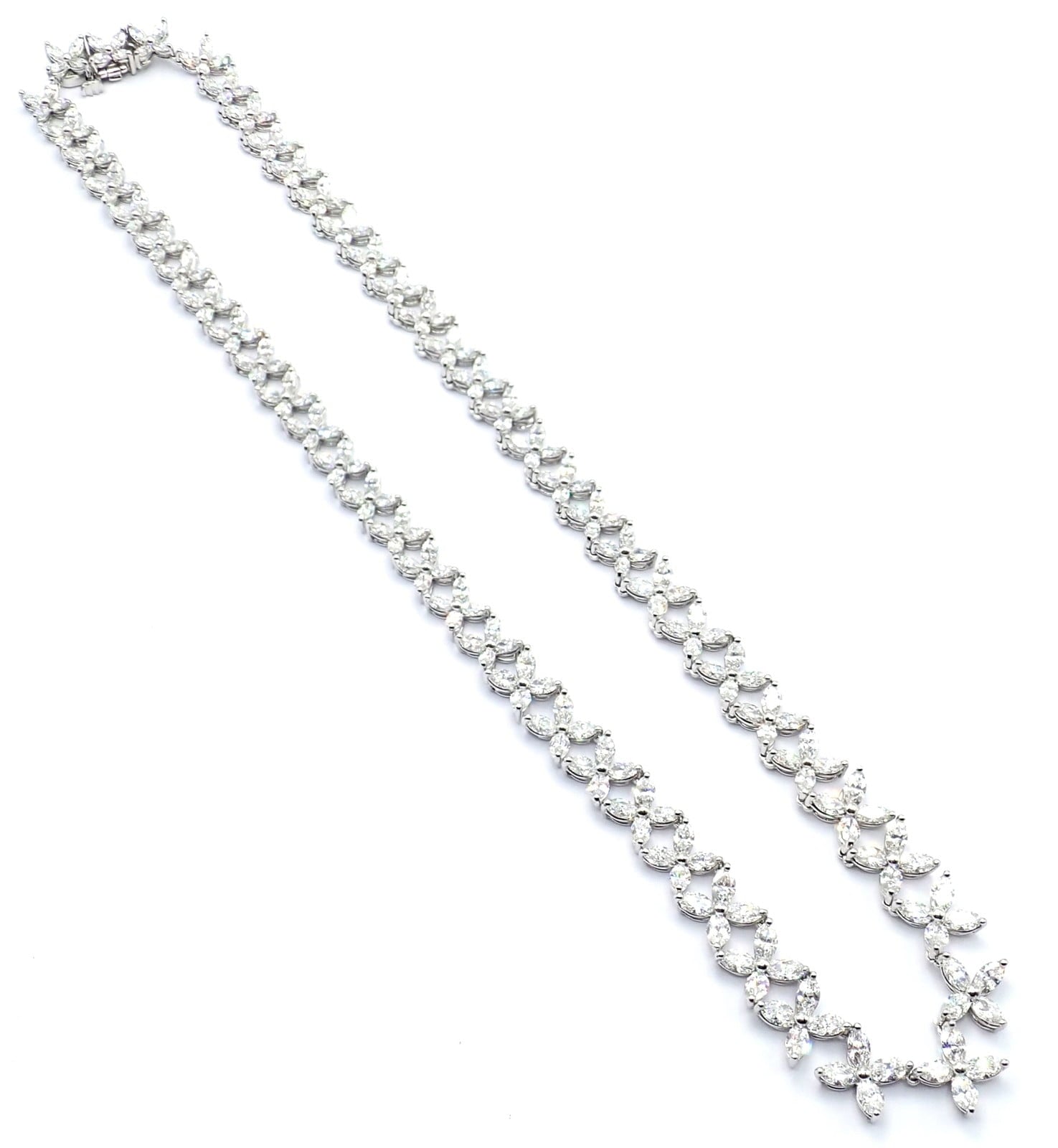Tiffany & Co. Jewelry & Watches:Fine Jewelry:Necklaces & Pendants Authentic Tiffany & Co Victoria Platinum Graduated Marque Shape Diamond Necklace