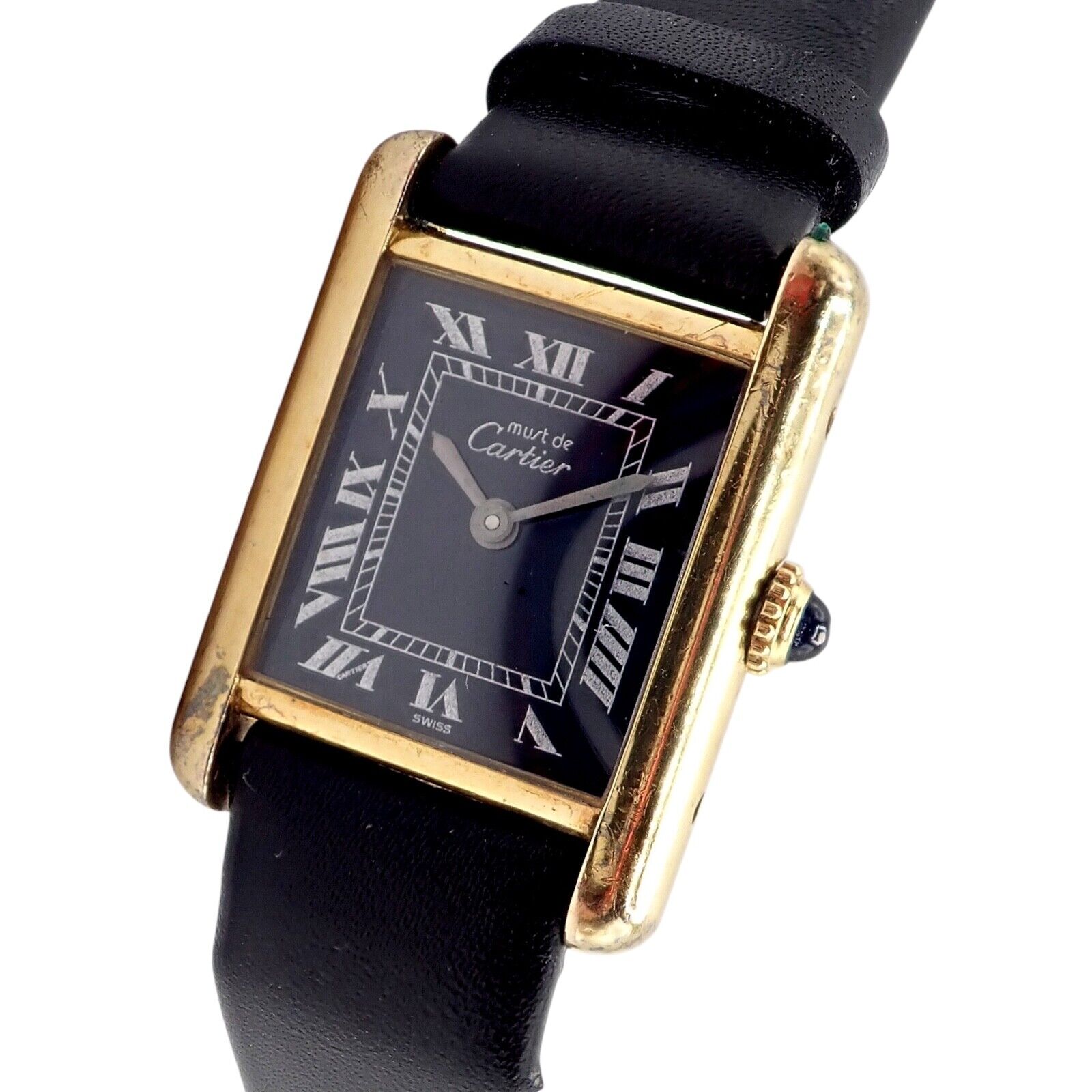 Authentic! Cartier Must De Silver 925 Argent Vermeil Manual Wind Watch | Fortrove