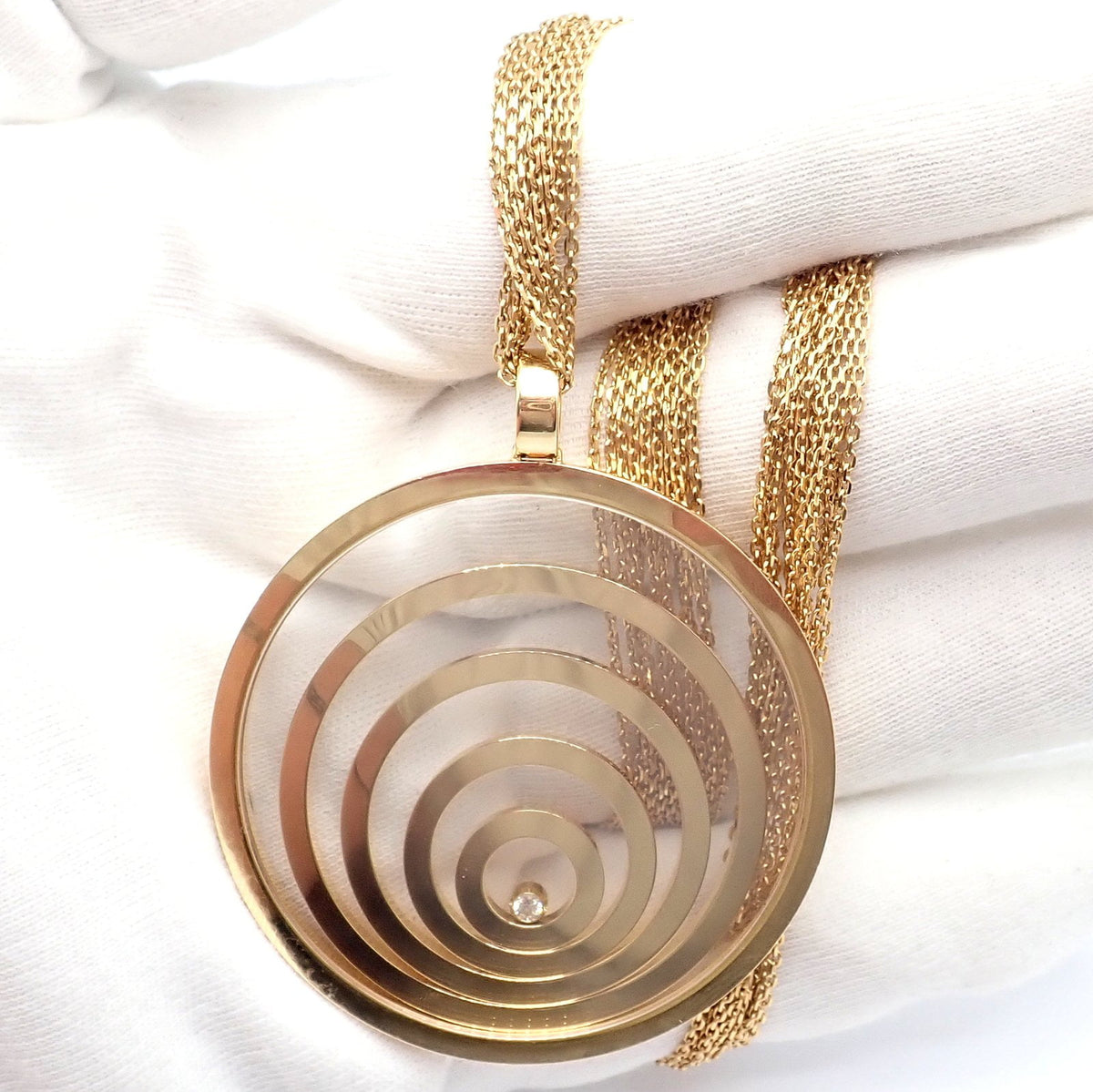 Chopard Jewelry & Watches:Fine Jewelry:Necklaces & Pendants Chopard 18k Yellow Gold Extra Large Happy Spirit Diamond 5 Strand Necklace