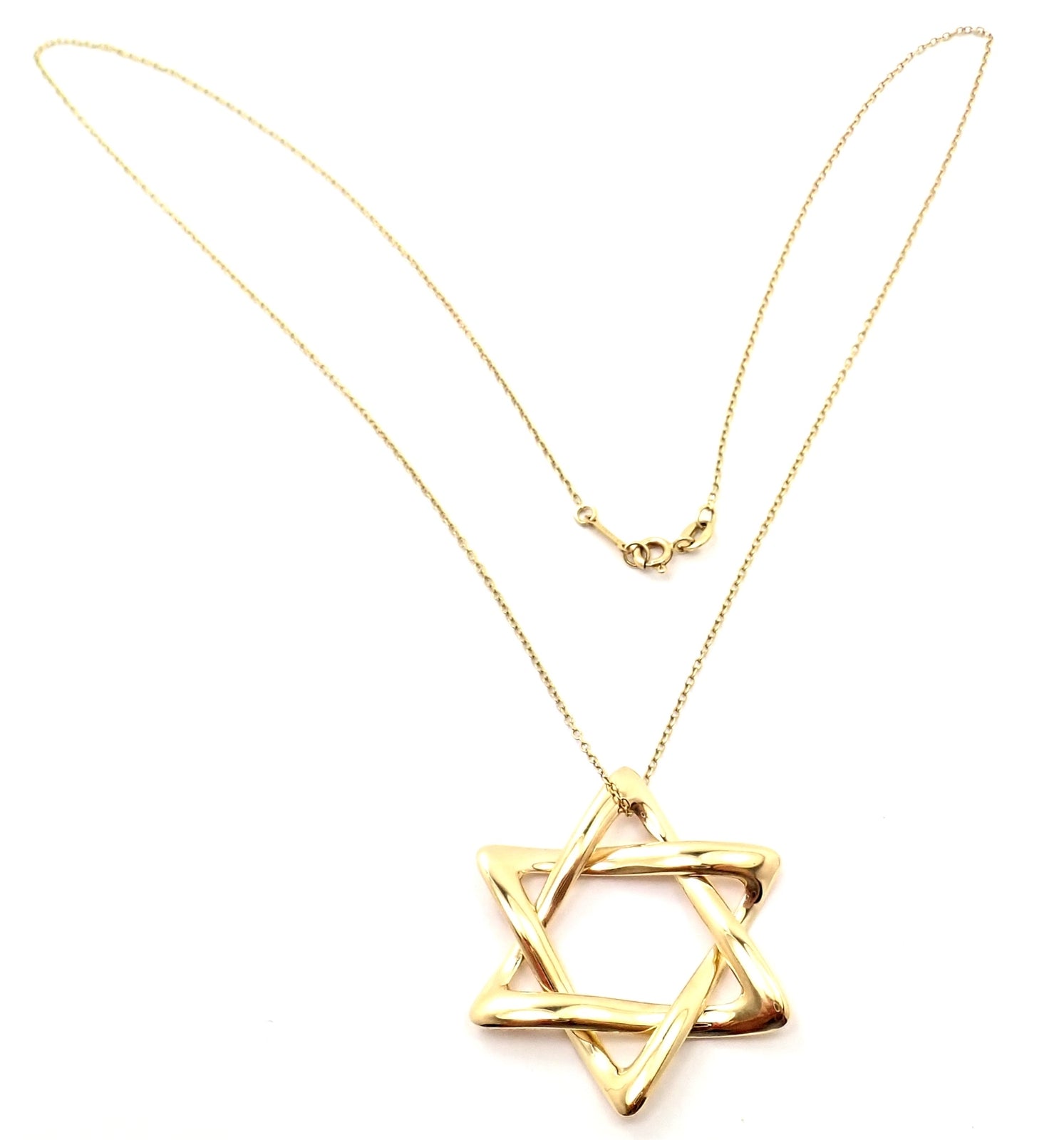 Tiffany & Co. Jewelry & Watches:Fine Jewelry:Necklaces & Pendants Authentic! Tiffany & Co Peretti 18k Gold Large Star Of David Pendant Necklace