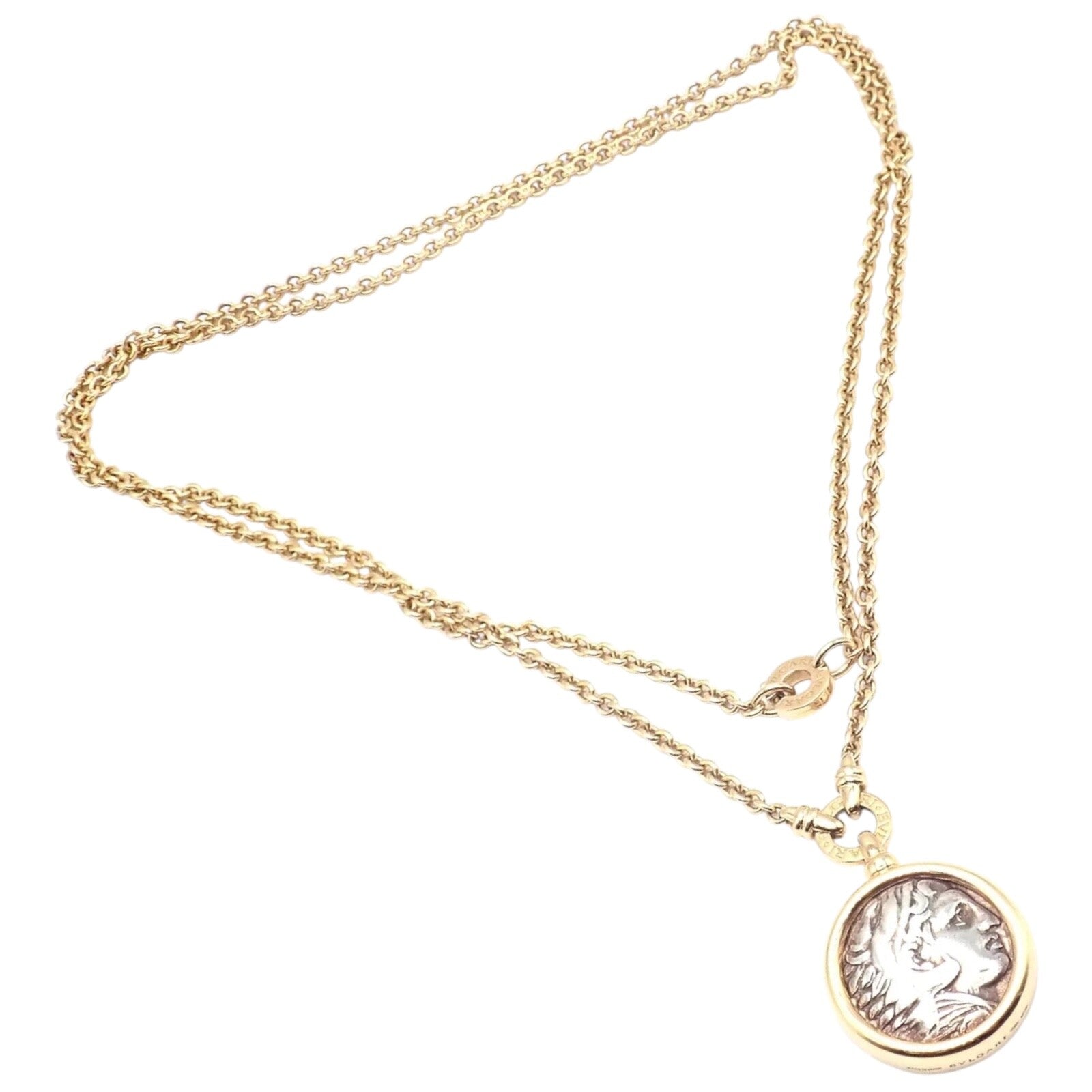 Rare! Bvlgari Bulgari 18k Yellow Gold Antique Coin Monete 38" Long Link Necklace | Fortrove