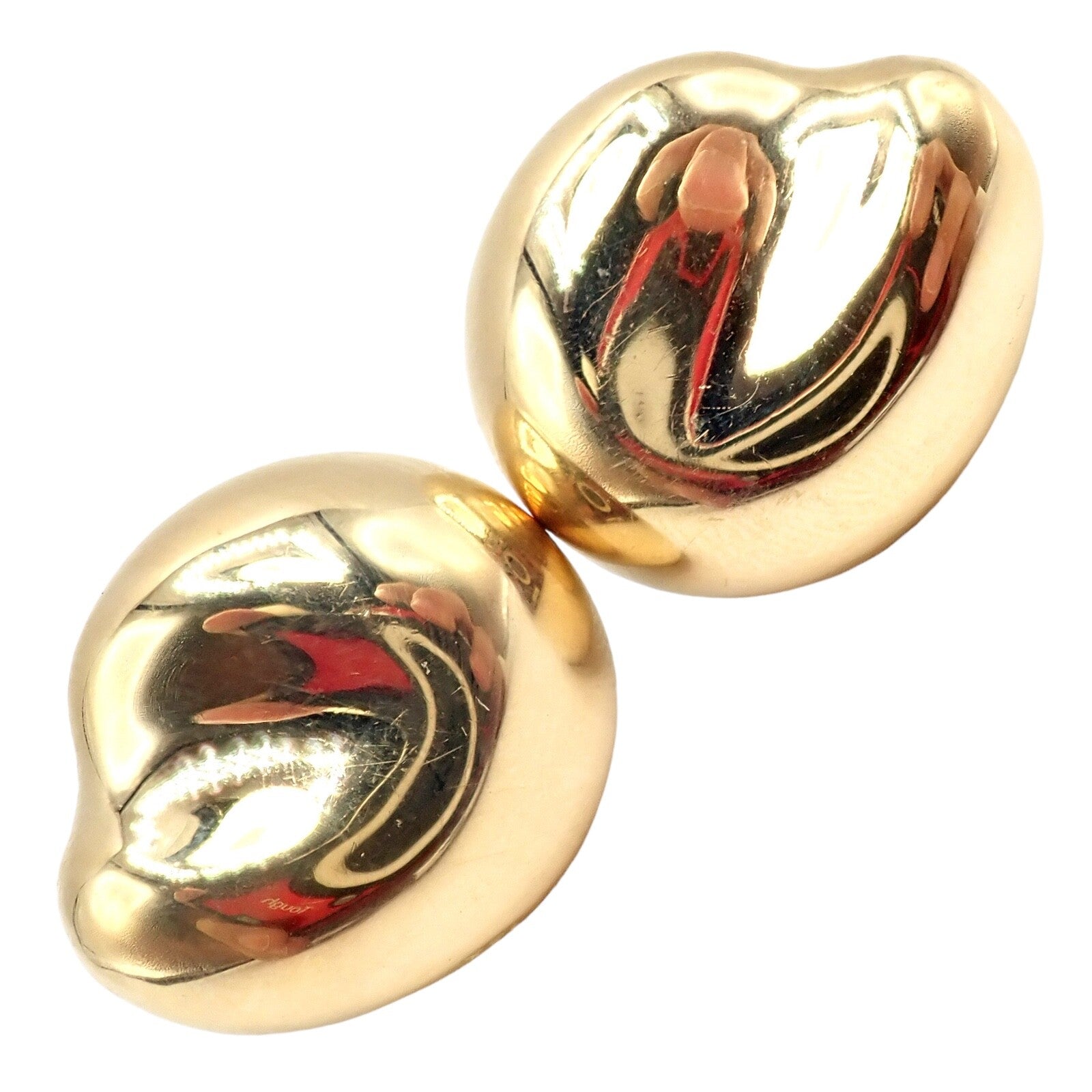 Authentic Tiffany & Co Peretti 18k Yellow Gold Extra Large Thumbprint Earrings | Fortrove