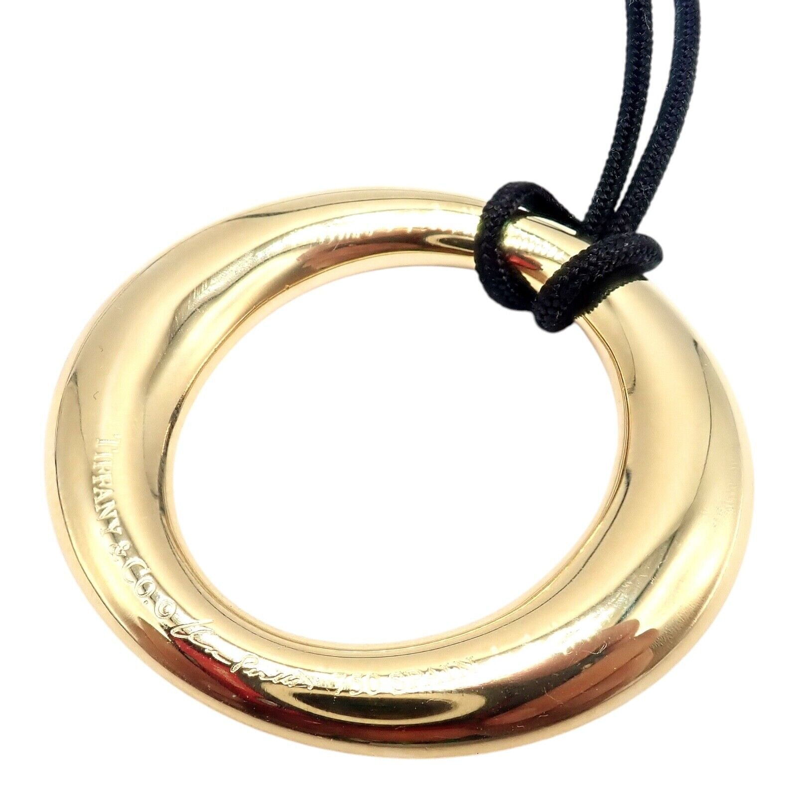 Authentic! Tiffany & Co 18k Yellow Gold Peretti 35mm Medium Sevillana Necklace | Fortrove