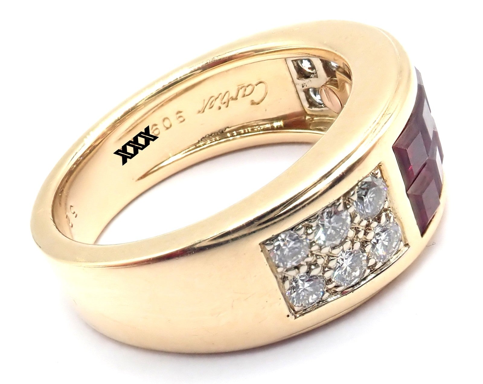 Cartier Jewelry & Watches:Fine Jewelry:Rings Authentic Cartier Diabolo 18k Yellow Gold Diamond Invisible Ruby Band Ring