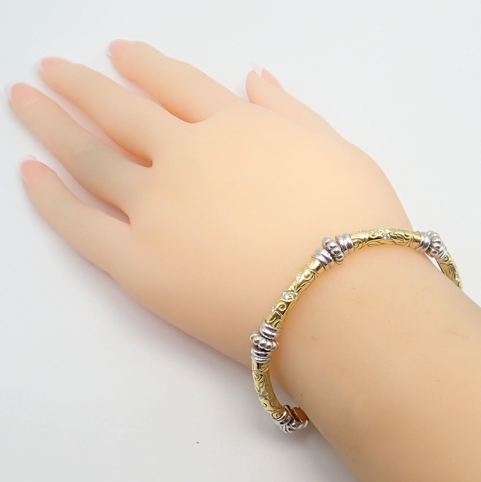 Vintage SeidenGang 18k Yellow + White Gold Diamond Laurel Collection Bracelet | Fortrove