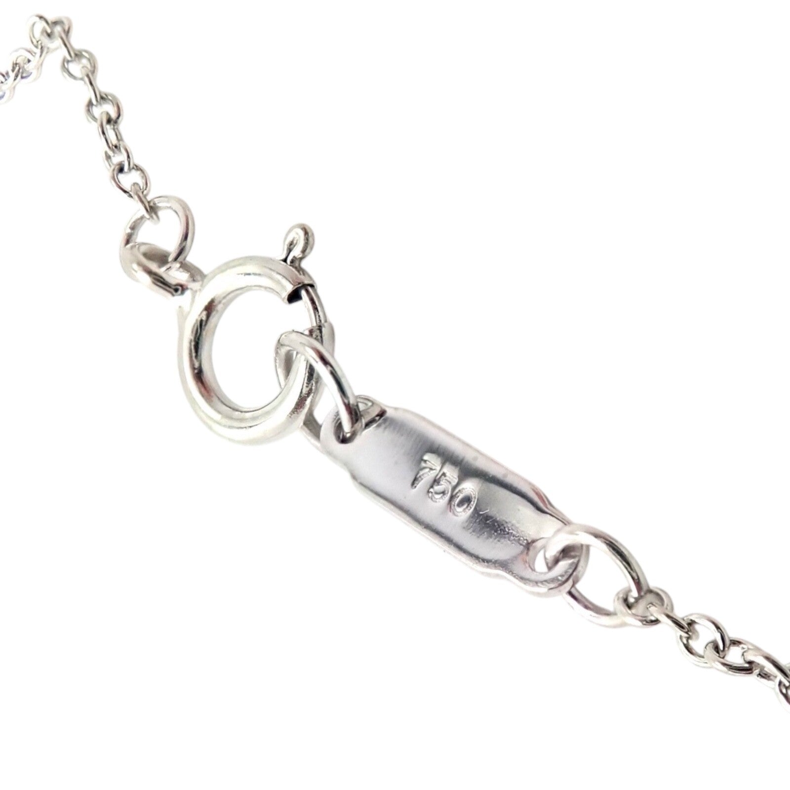 Authentic! Tiffany & Co 18k White Gold Diamond Square Necklace Belgium | Fortrove