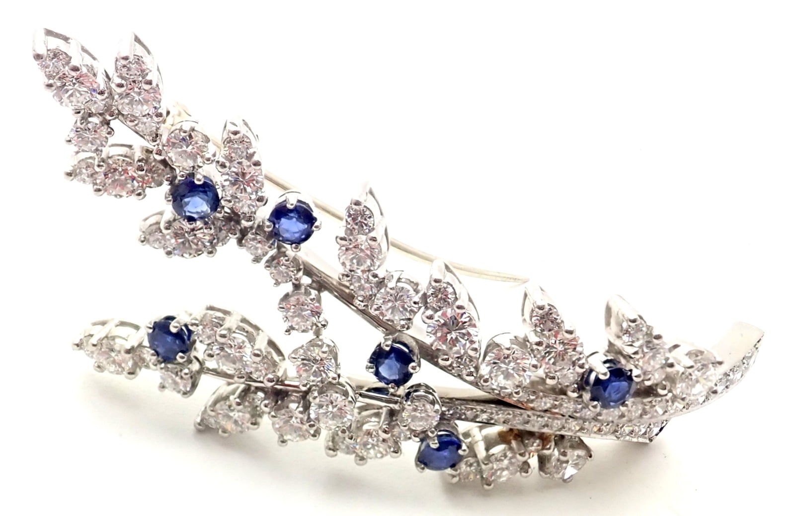 Tiffany & Co. Jewelry & Watches:Fine Jewelry:Brooches & Pins Authentic! Vintage Tiffany & Co. Platinum Diamond Sapphire Flower Pin Brooch