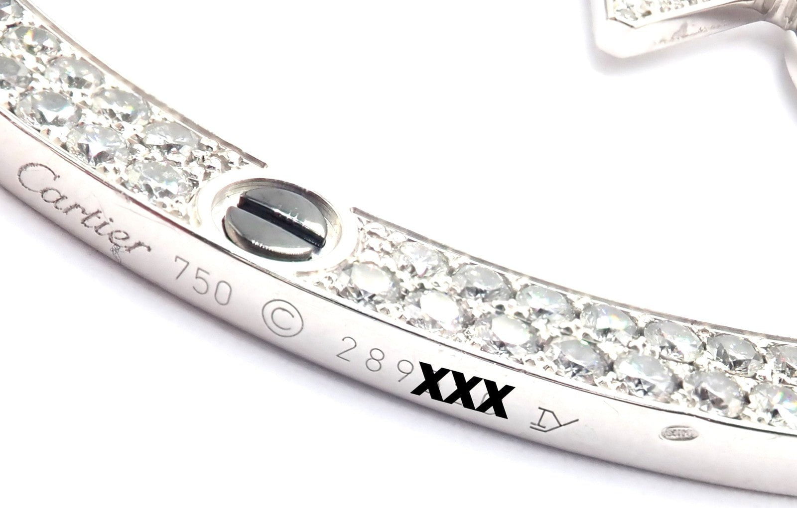 Authentic! Cartier 18k White Gold Diamond Ceramic Large Love Pendant Necklace | Fortrove