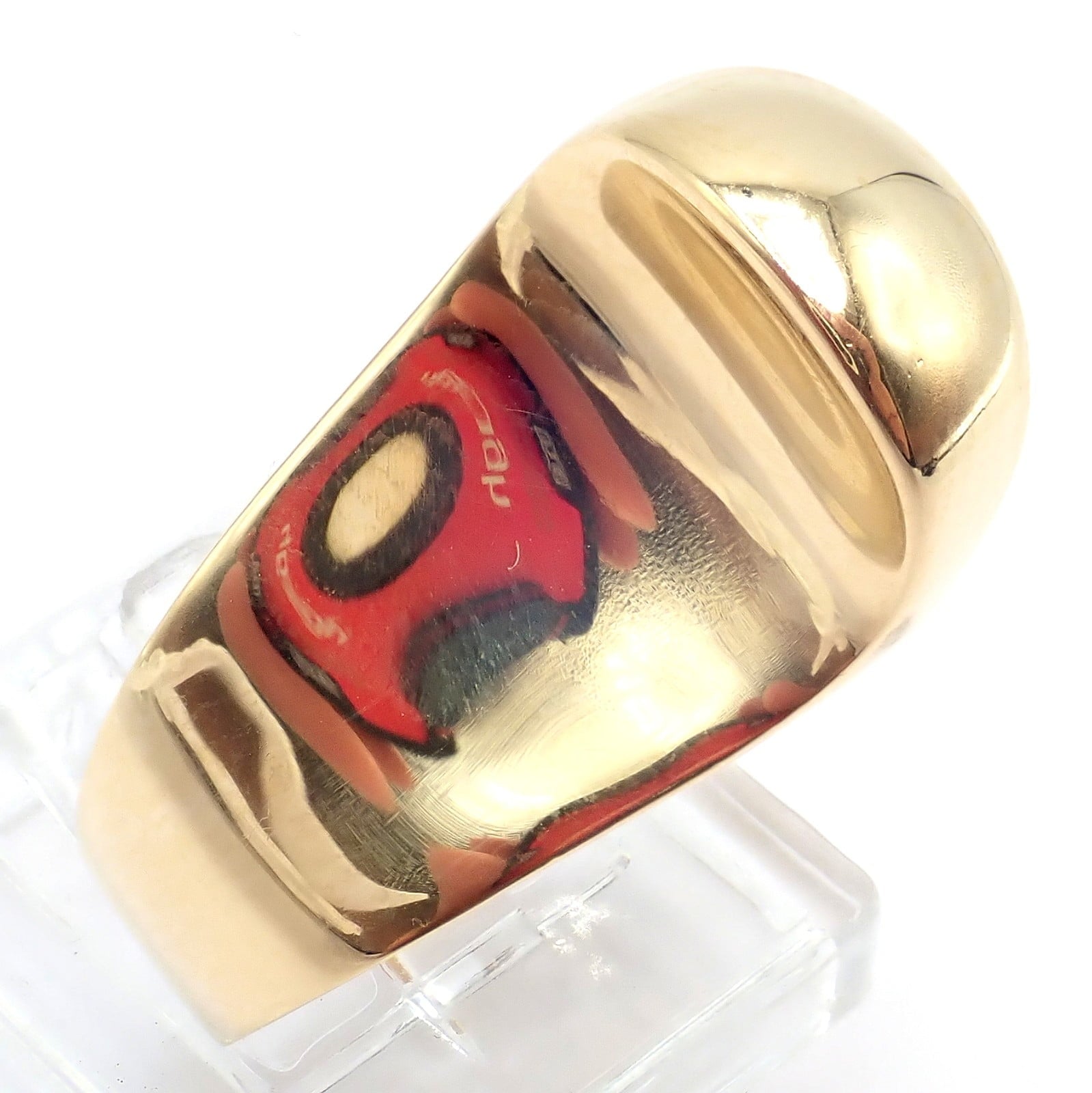 Authentic! Vintage Tiffany & Co. 18k Yellow Gold Large Top Curve Ring Sz 7 | Fortrove