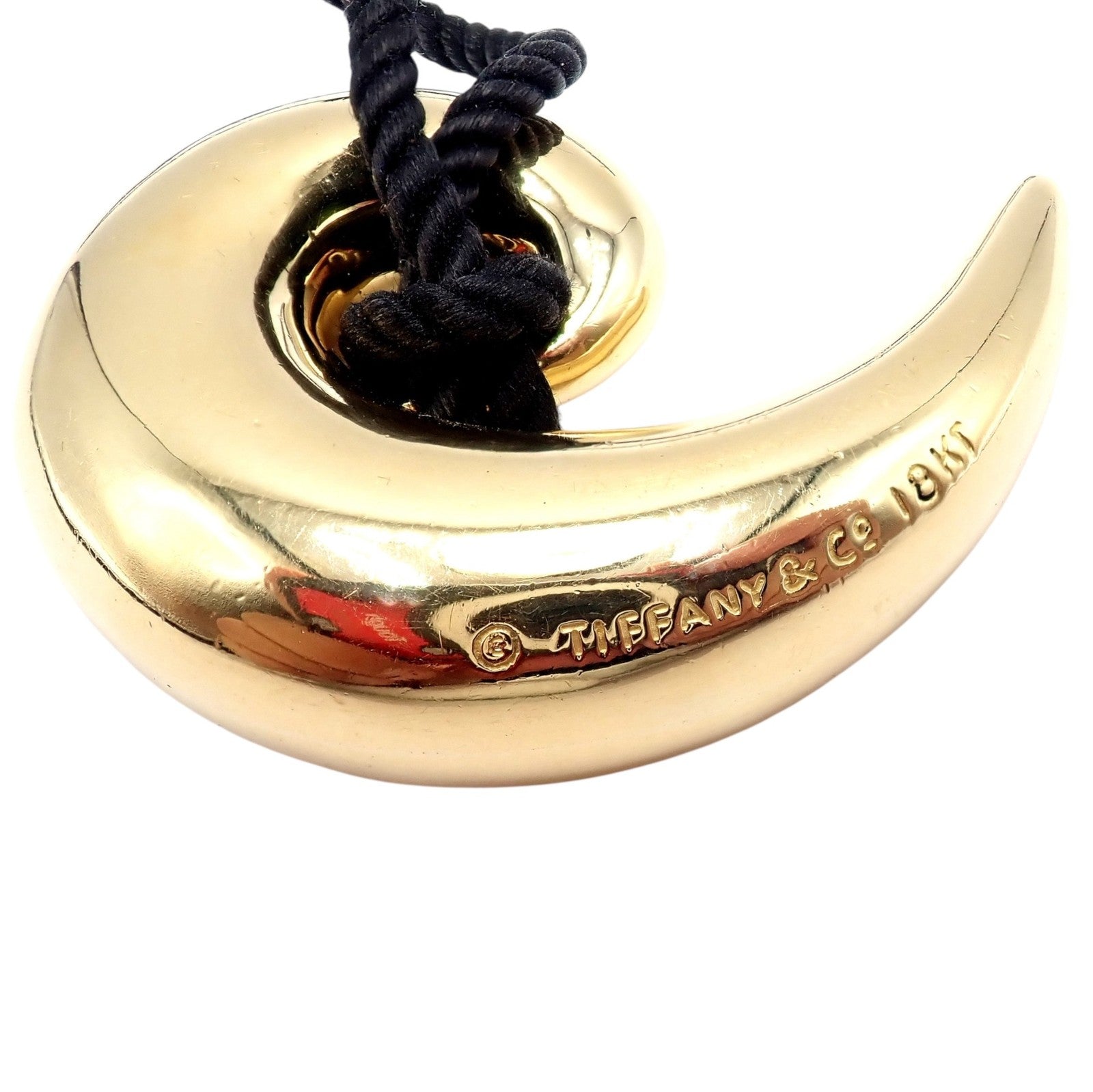 Vintage! Tiffany & Co 18k Yellow Gold Cummings Large Spiral Nautilus Necklace | Fortrove