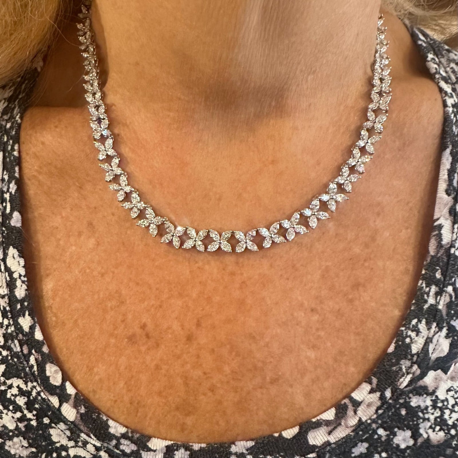 Tiffany & Co. Jewelry & Watches:Fine Jewelry:Necklaces & Pendants Authentic Tiffany & Co Victoria Platinum Graduated Marque Shape Diamond Necklace