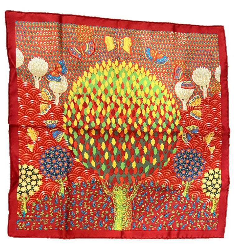 RARE! Hermes Milinkov Les Ailes Pleines De Joie Vintage 45cm Silk Scarf | Fortrove