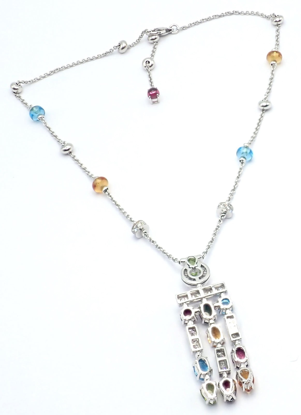 Bulgari Jewelry & Watches:Fine Jewelry:Necklaces & Pendants Authentic! Bvlgari Bulgari Allegra 18k White Gold Diamond Color Stones Necklace